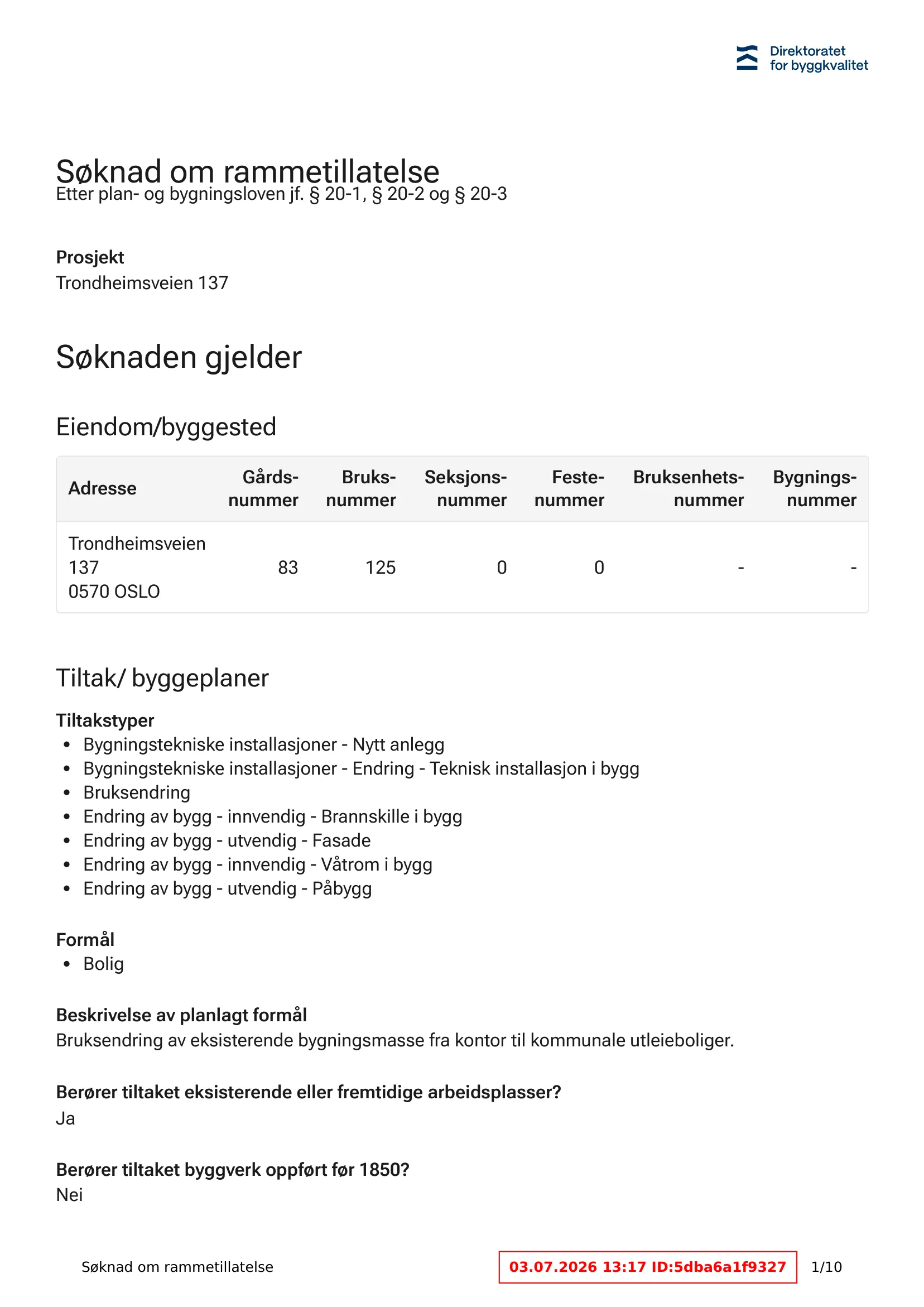 Søknad om rammetillatelse