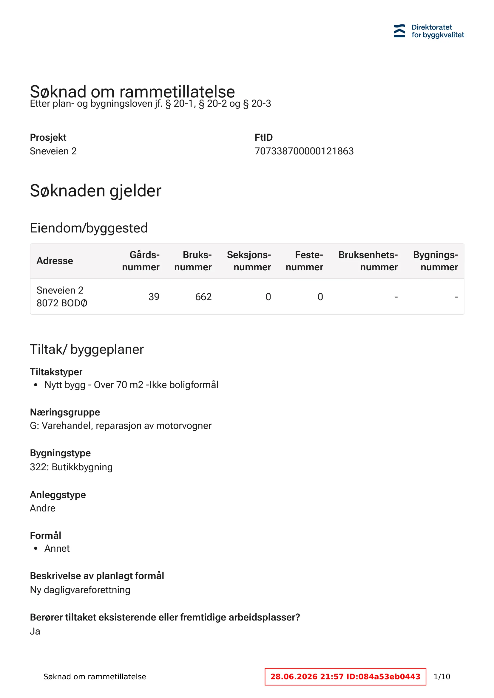 Søknad om rammetillatelse