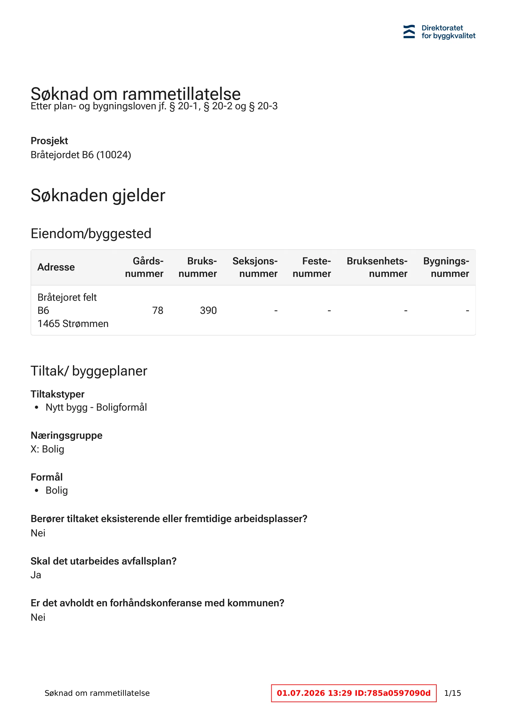 Søknad om rammetillatelse
