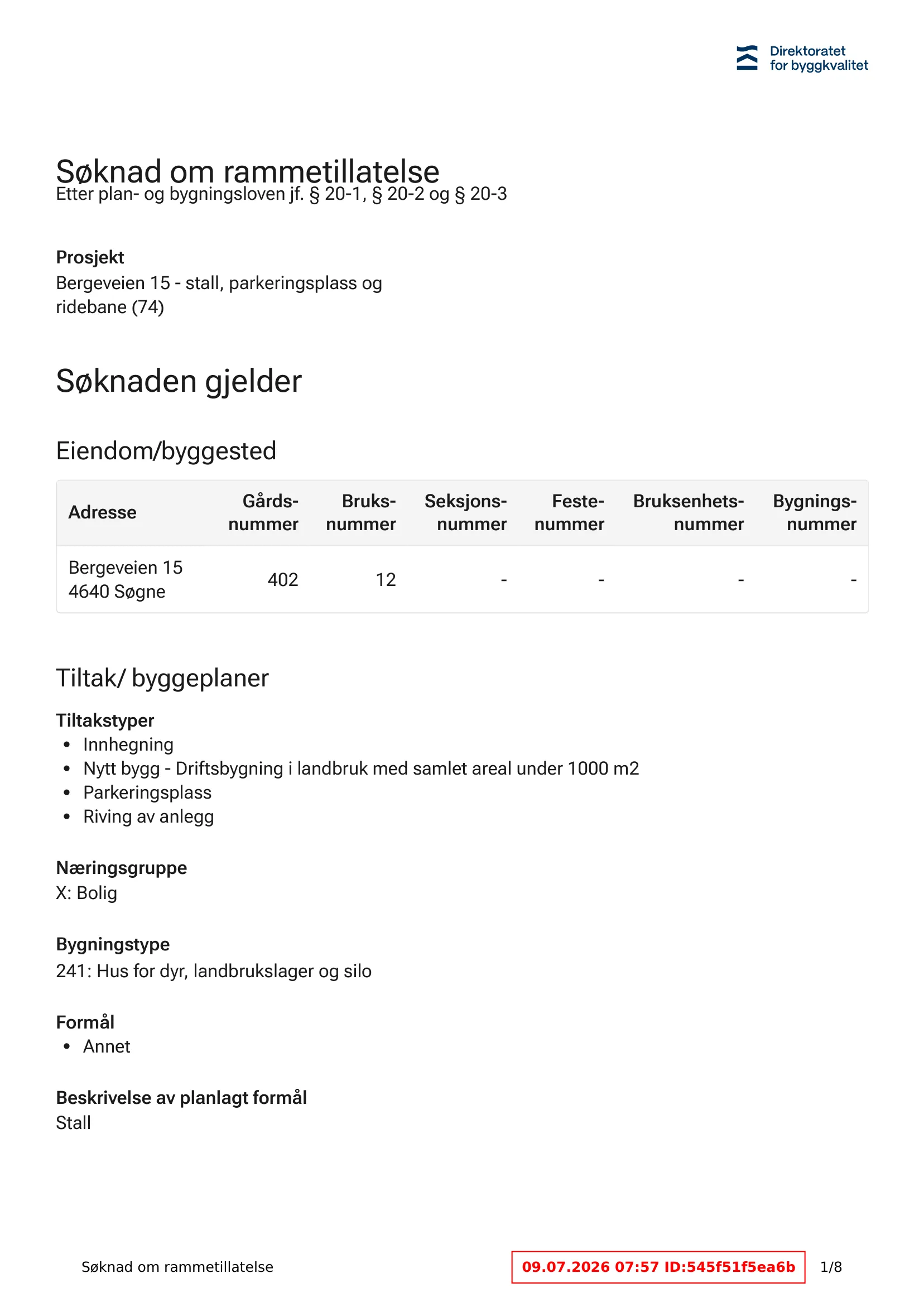Søknad om rammetillatelse