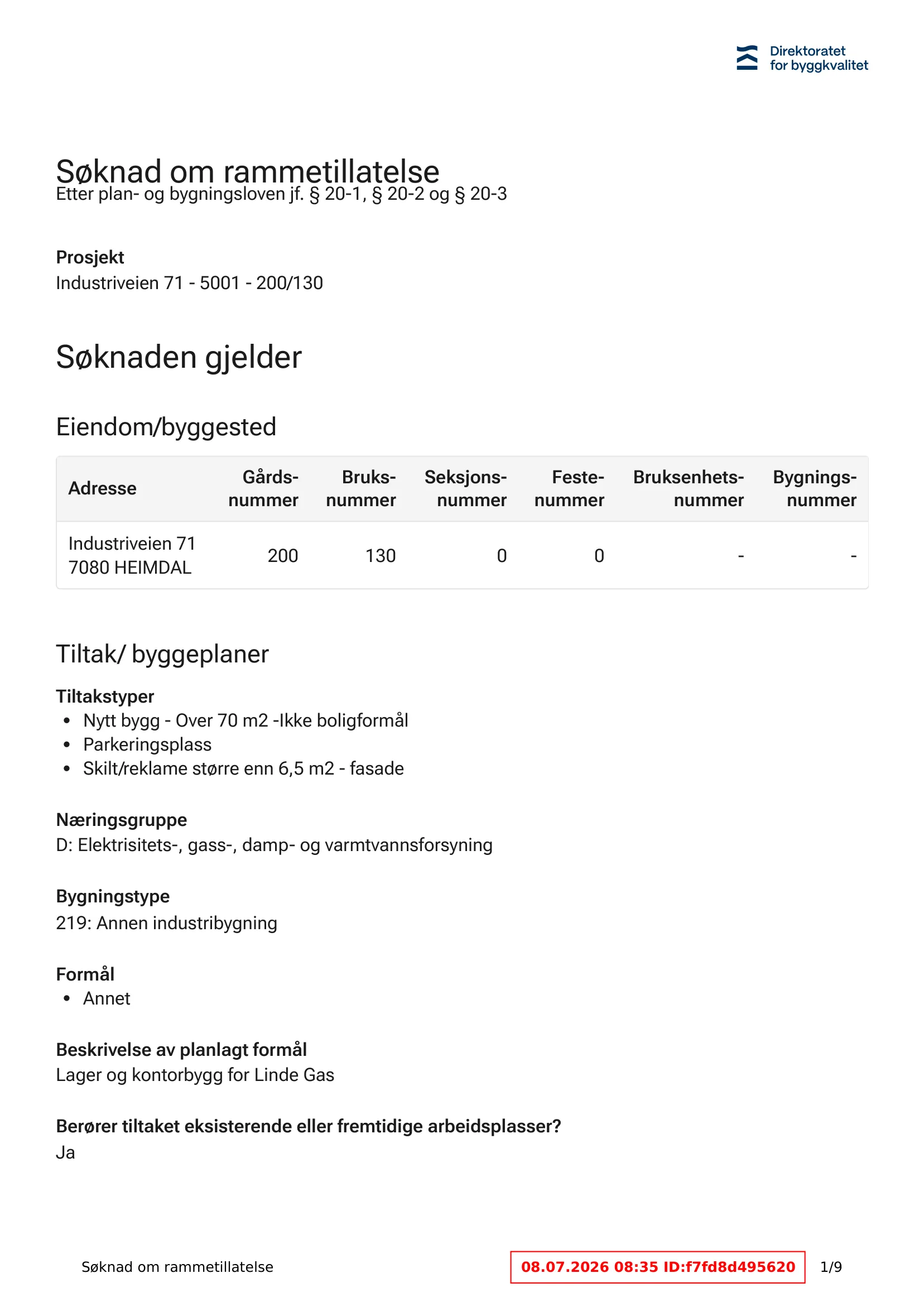 Søknad om rammetillatelse