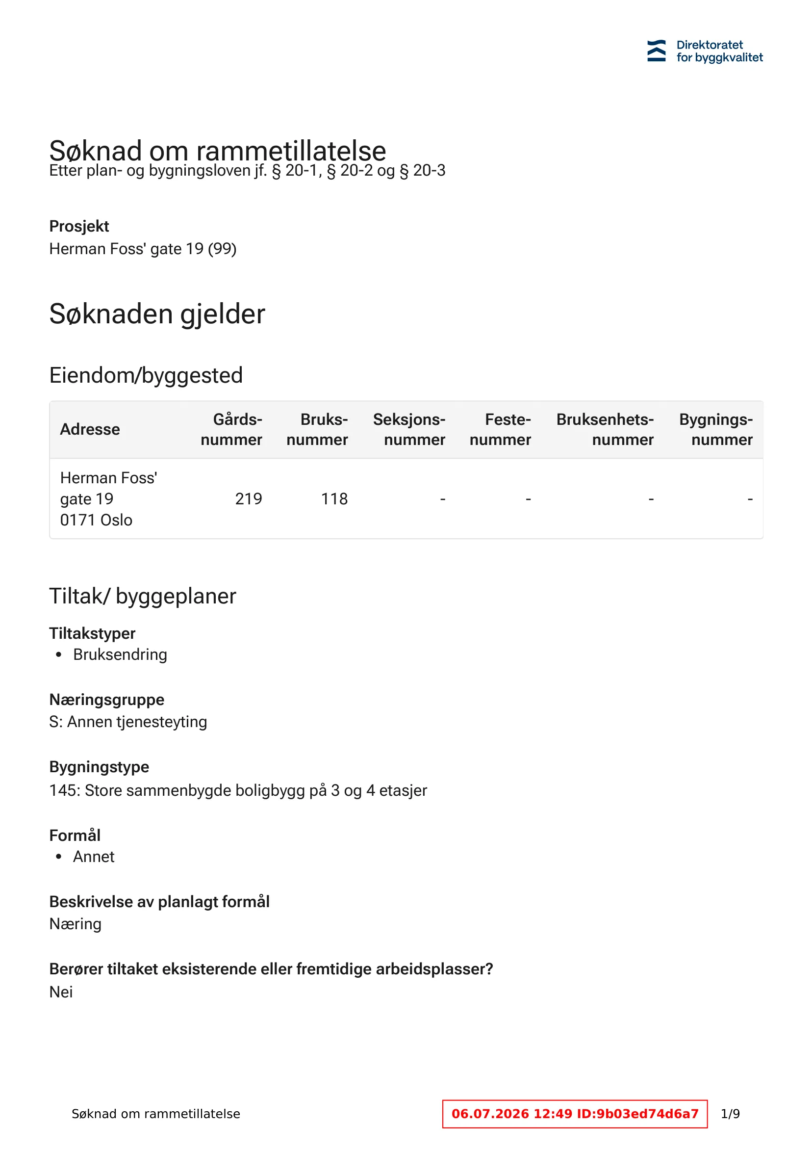 Søknad om rammetillatelse