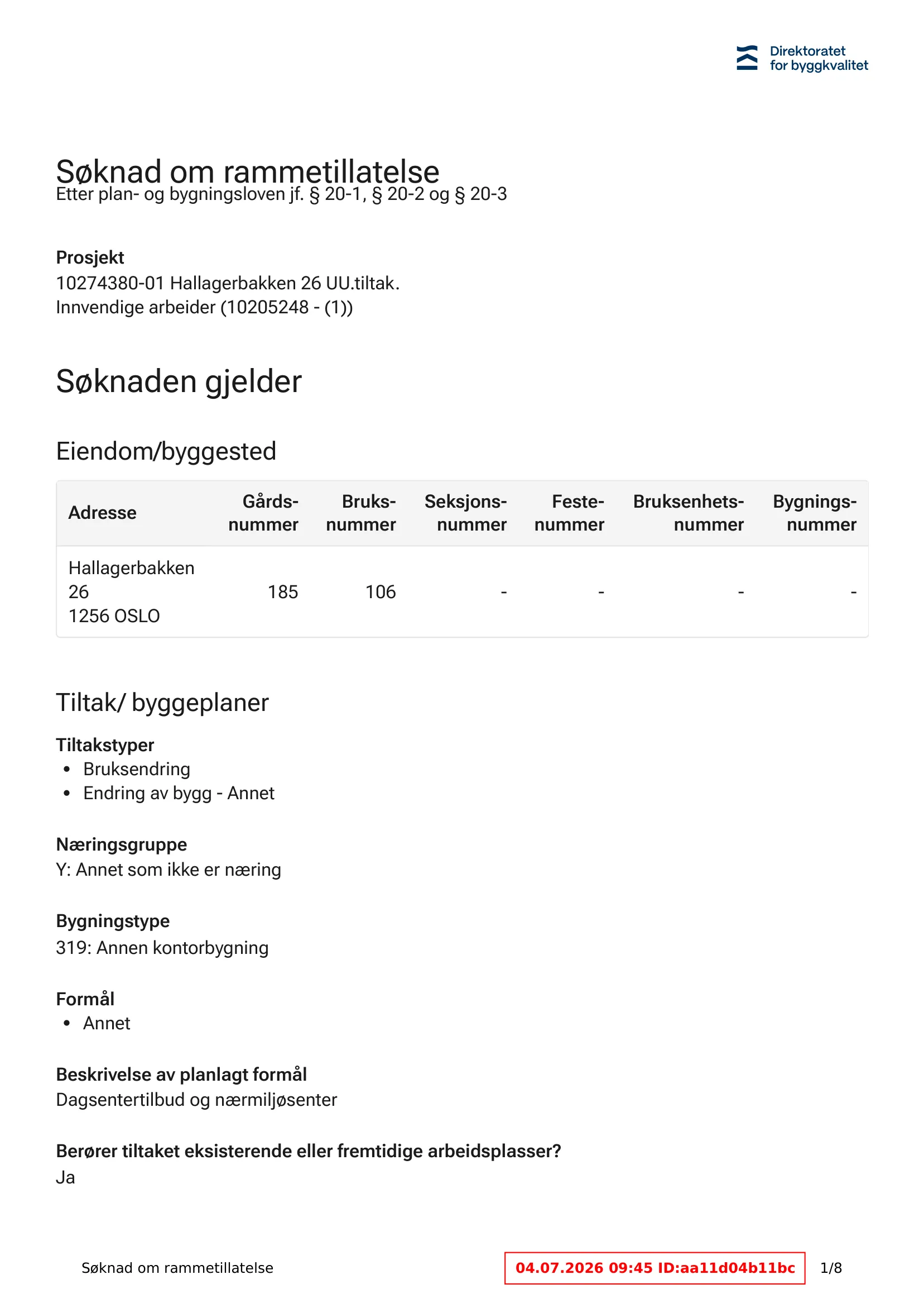 Søknad om rammetillatelse