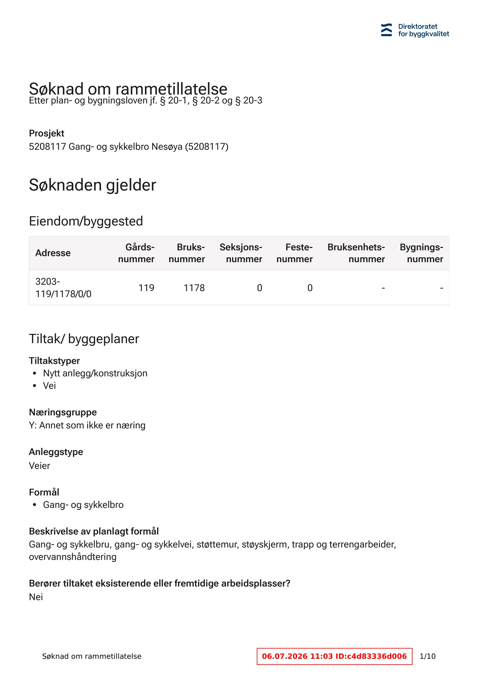Søknad om rammetillatelse