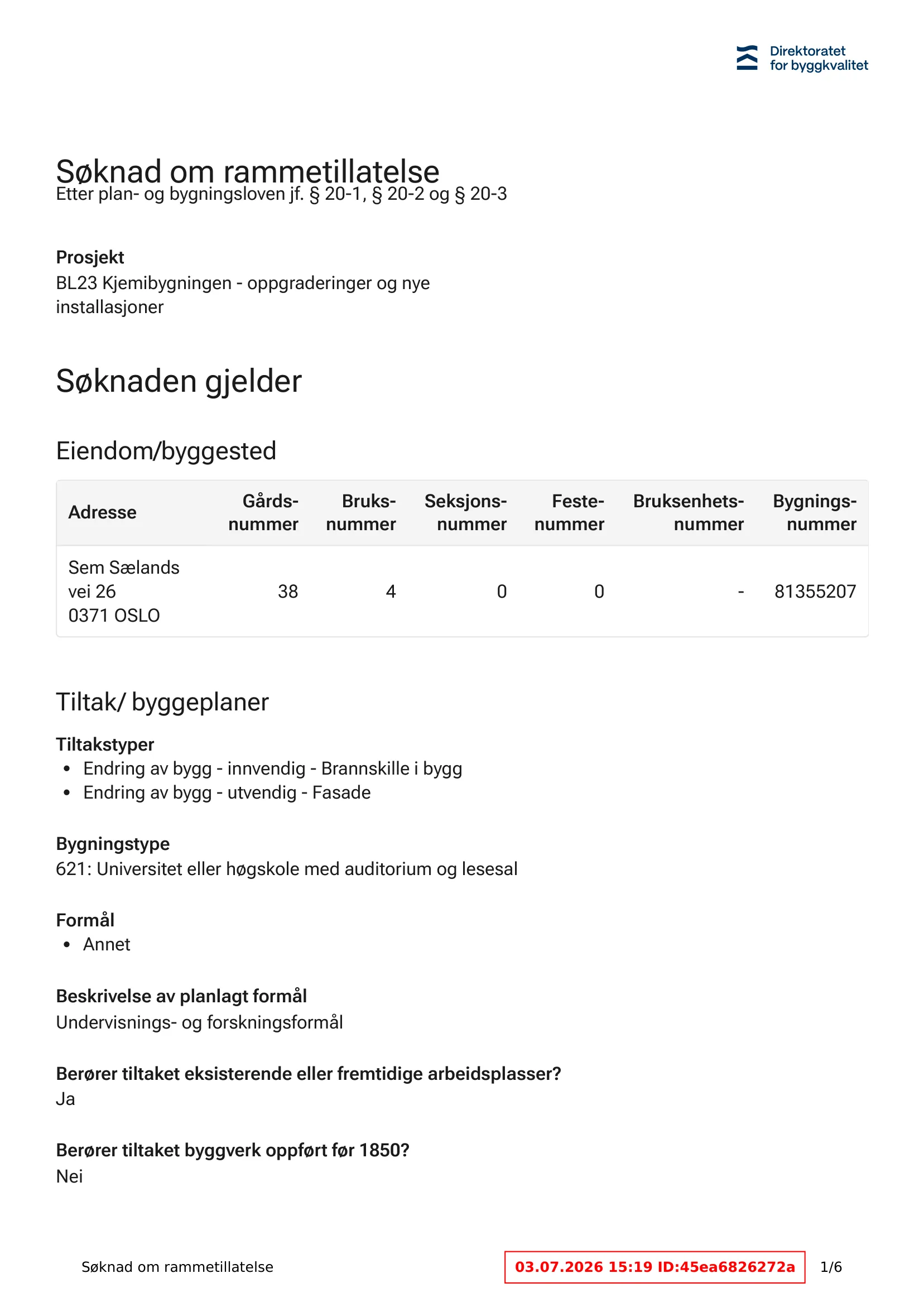 Søknad om rammetillatelse