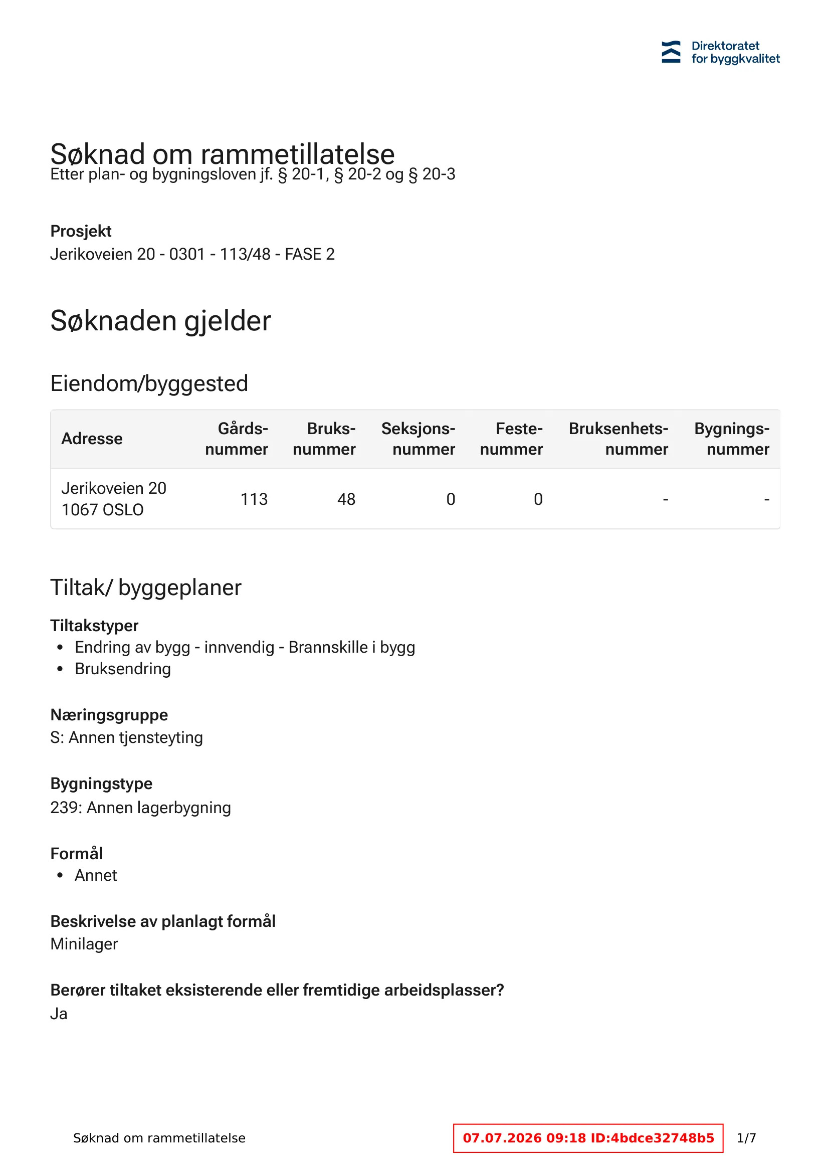 Søknad om rammetillatelse