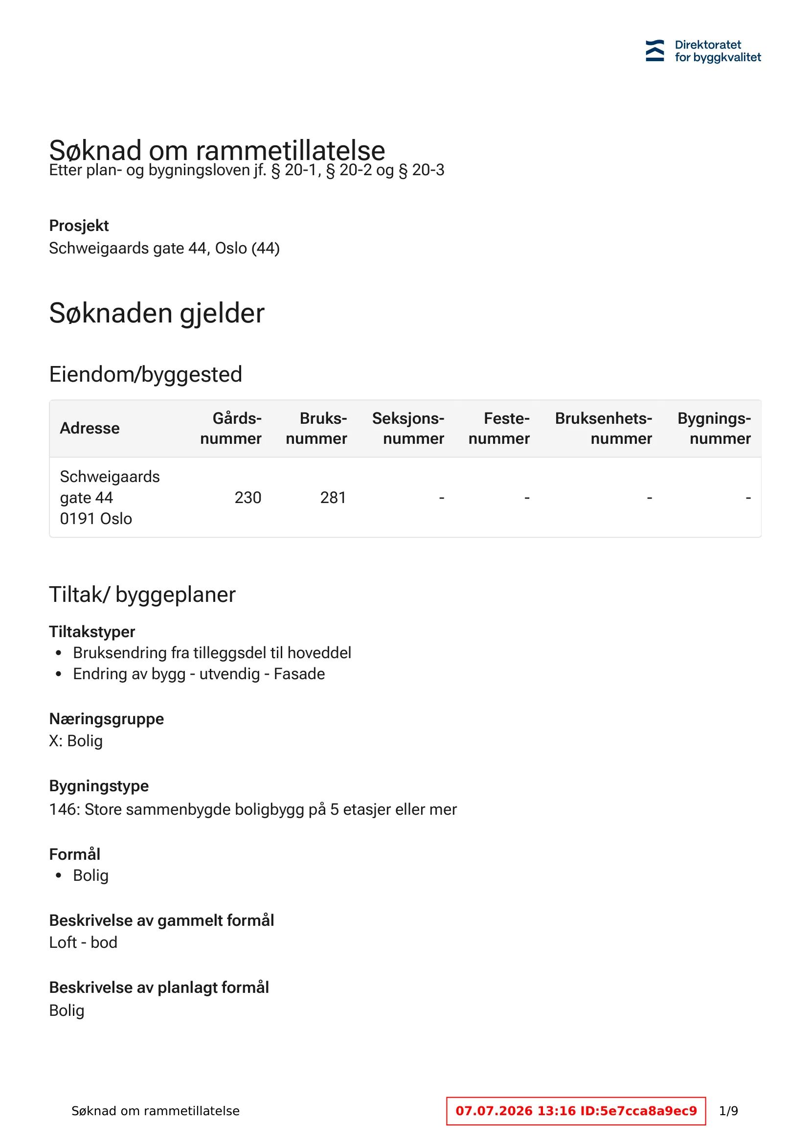 Søknad om rammetillatelse