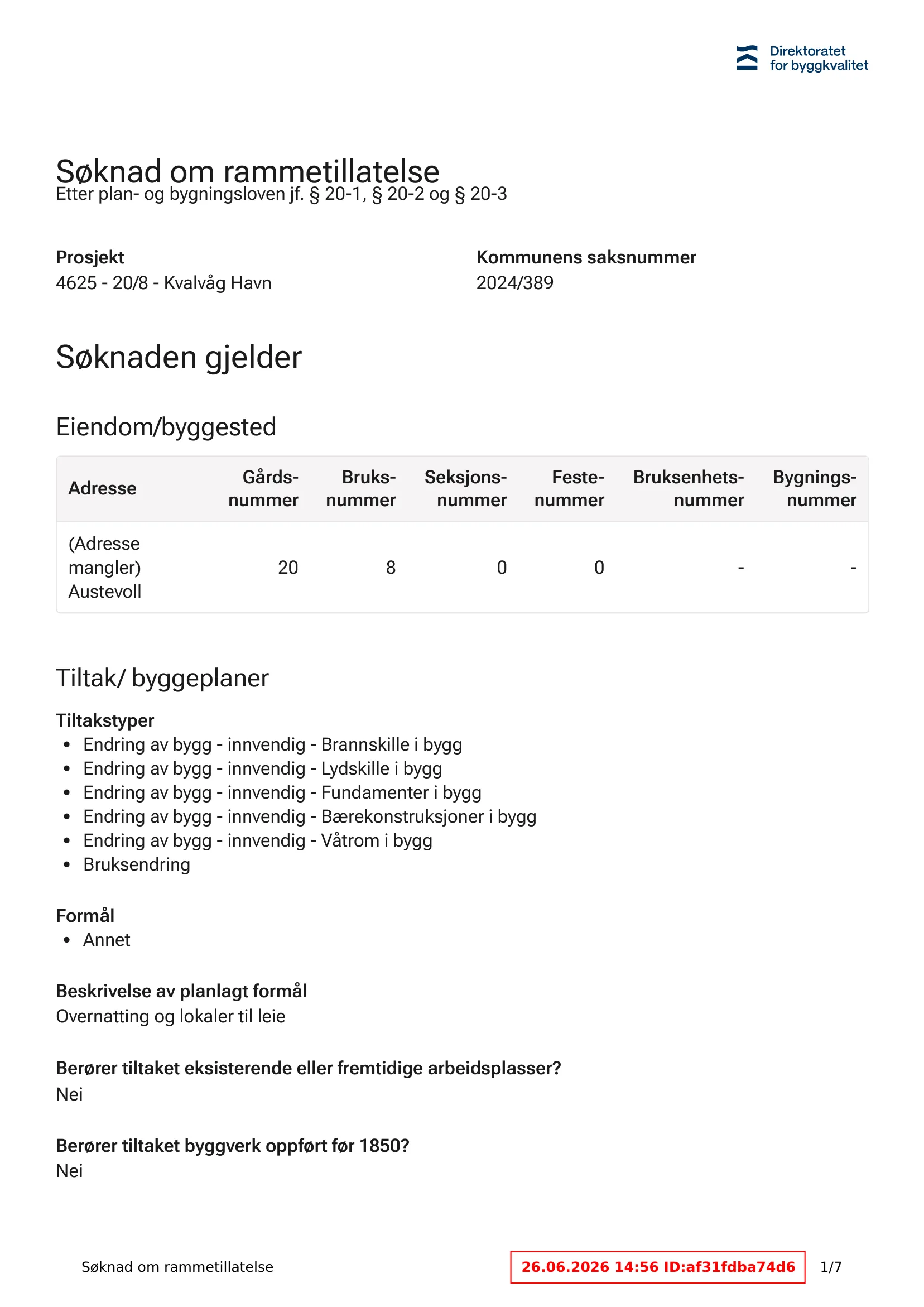 Søknad om rammetillatelse