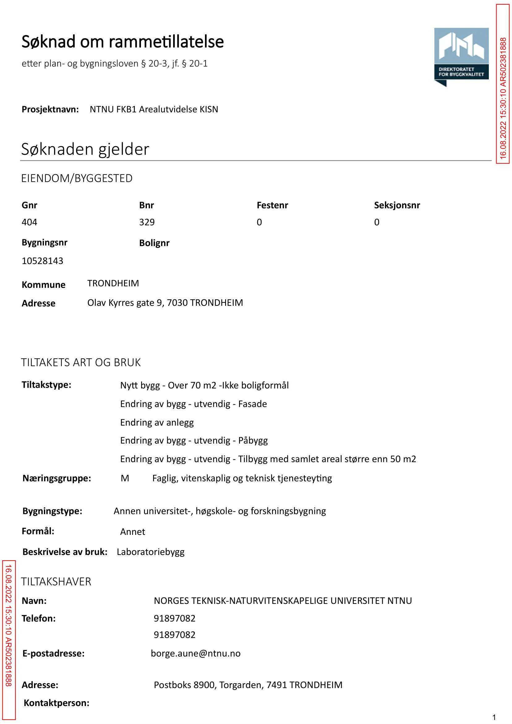 Søknad om rammetillatelse