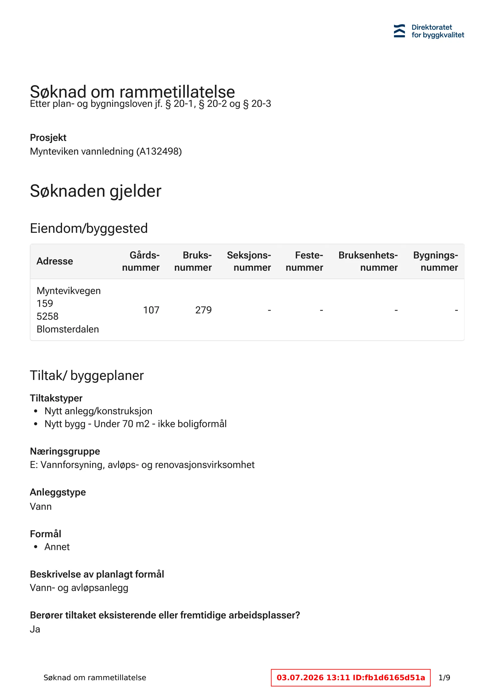 Søknad om rammetillatelse