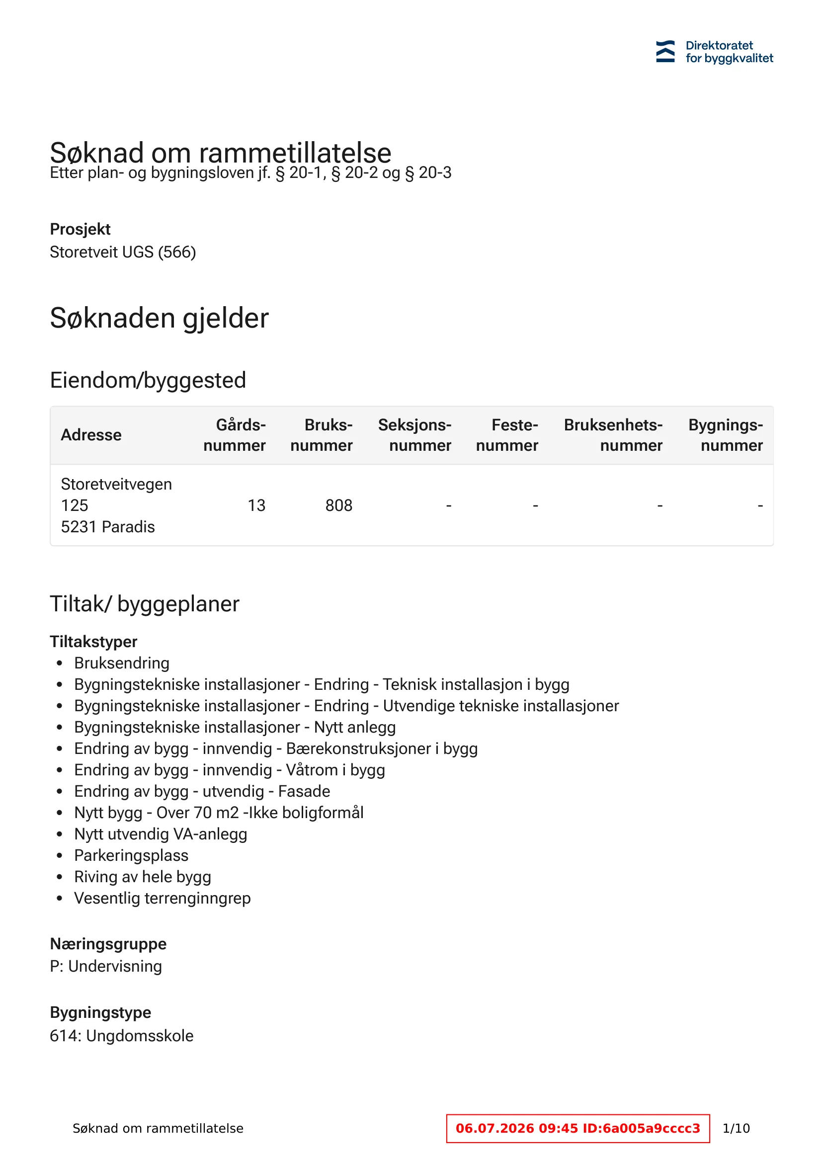 Søknad om rammetillatelse