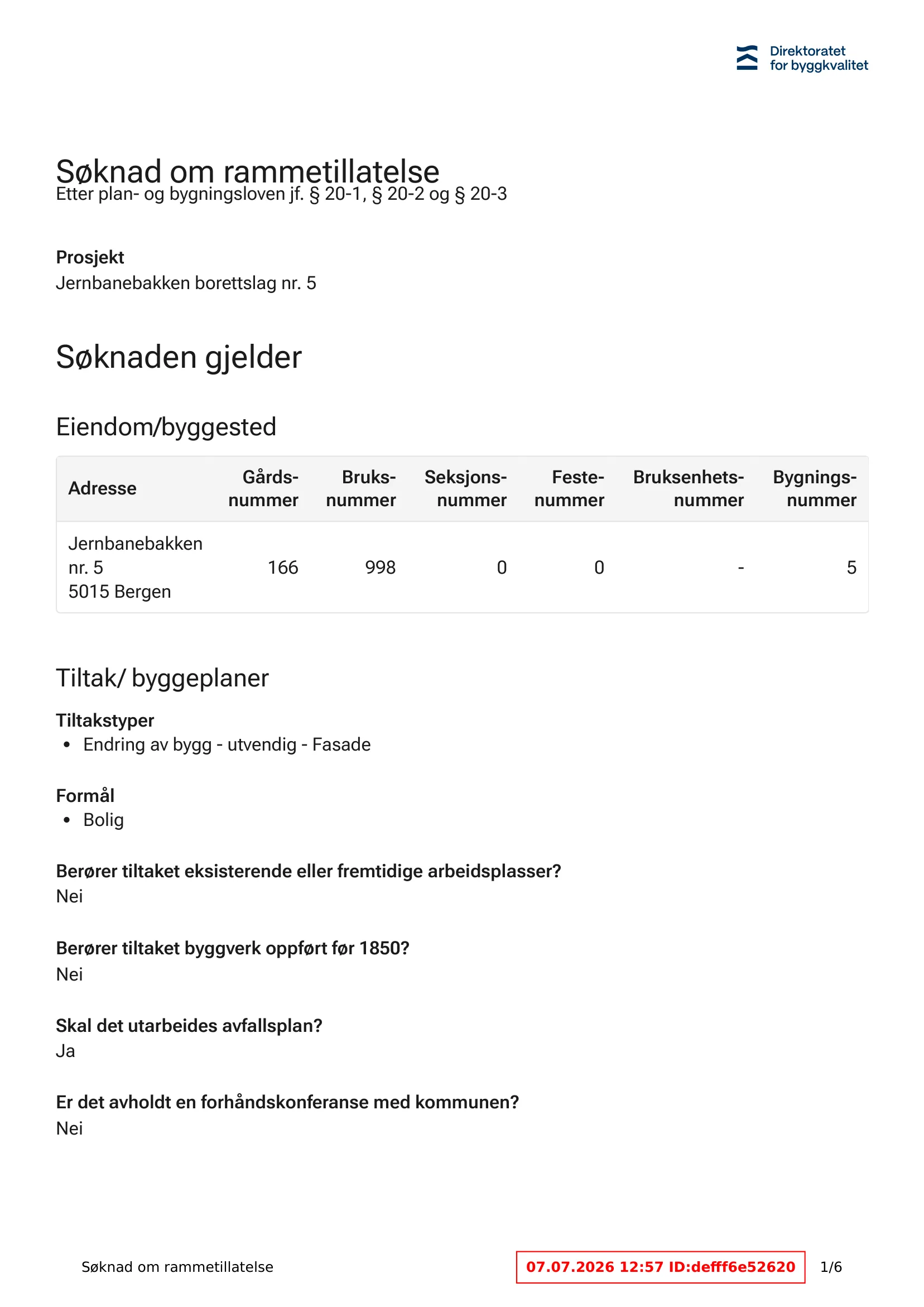 Søknad om rammetillatelse