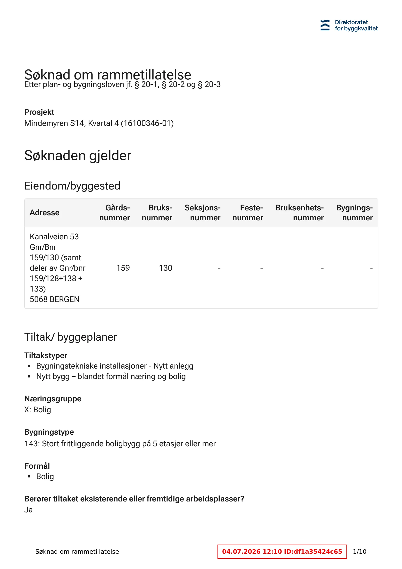 Søknad om rammetillatelse