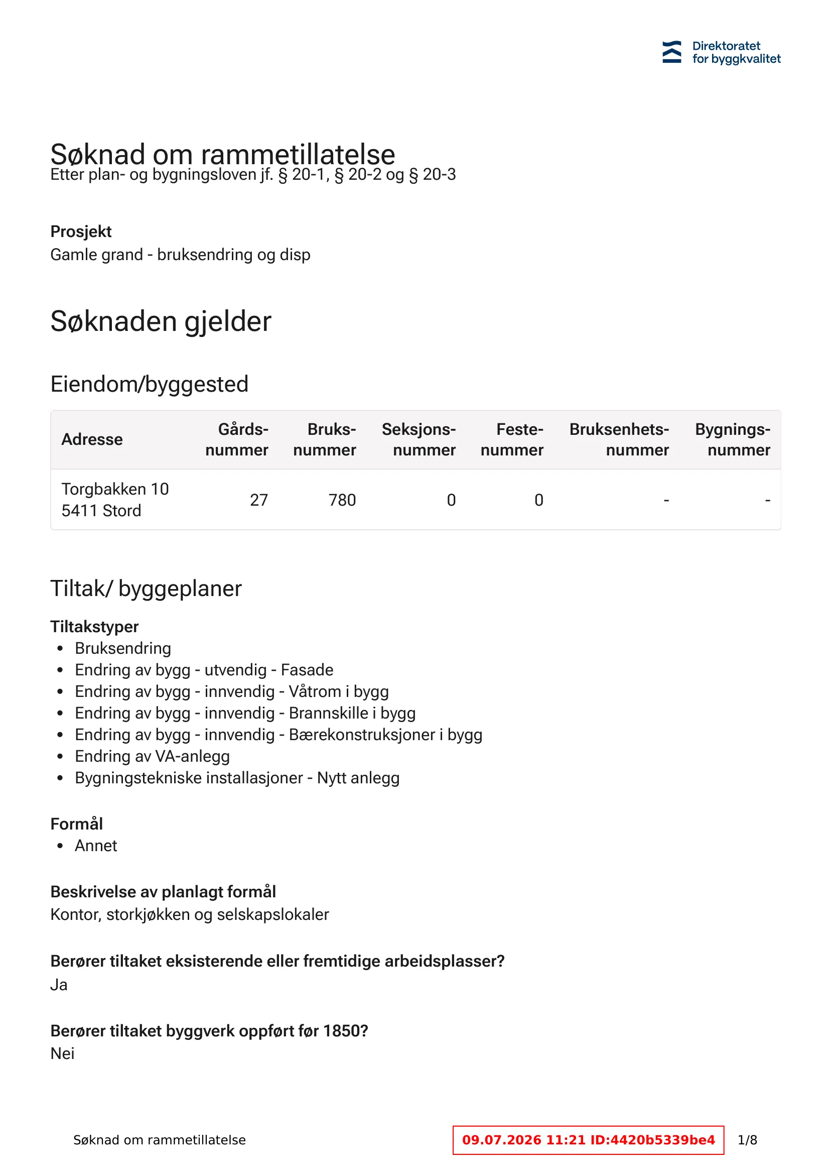 Søknad om rammetillatelse