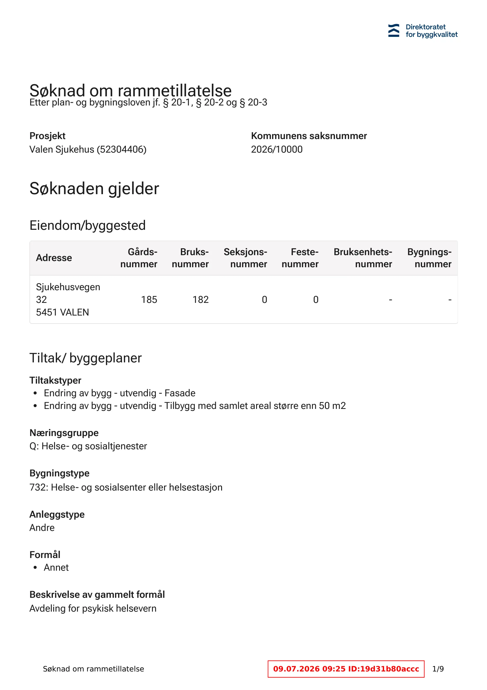 Søknad om rammetillatelse