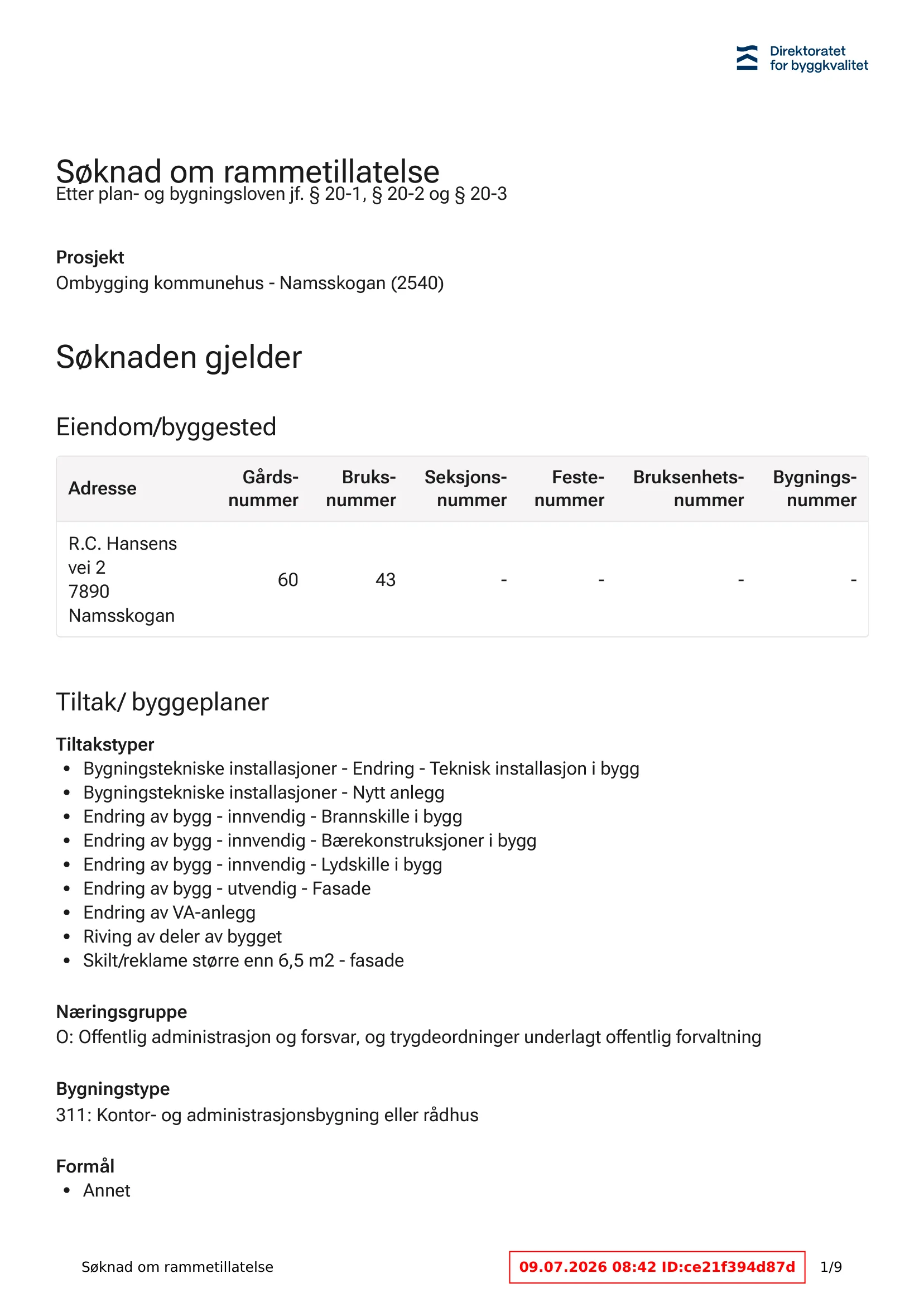 Søknad om rammetillatelse