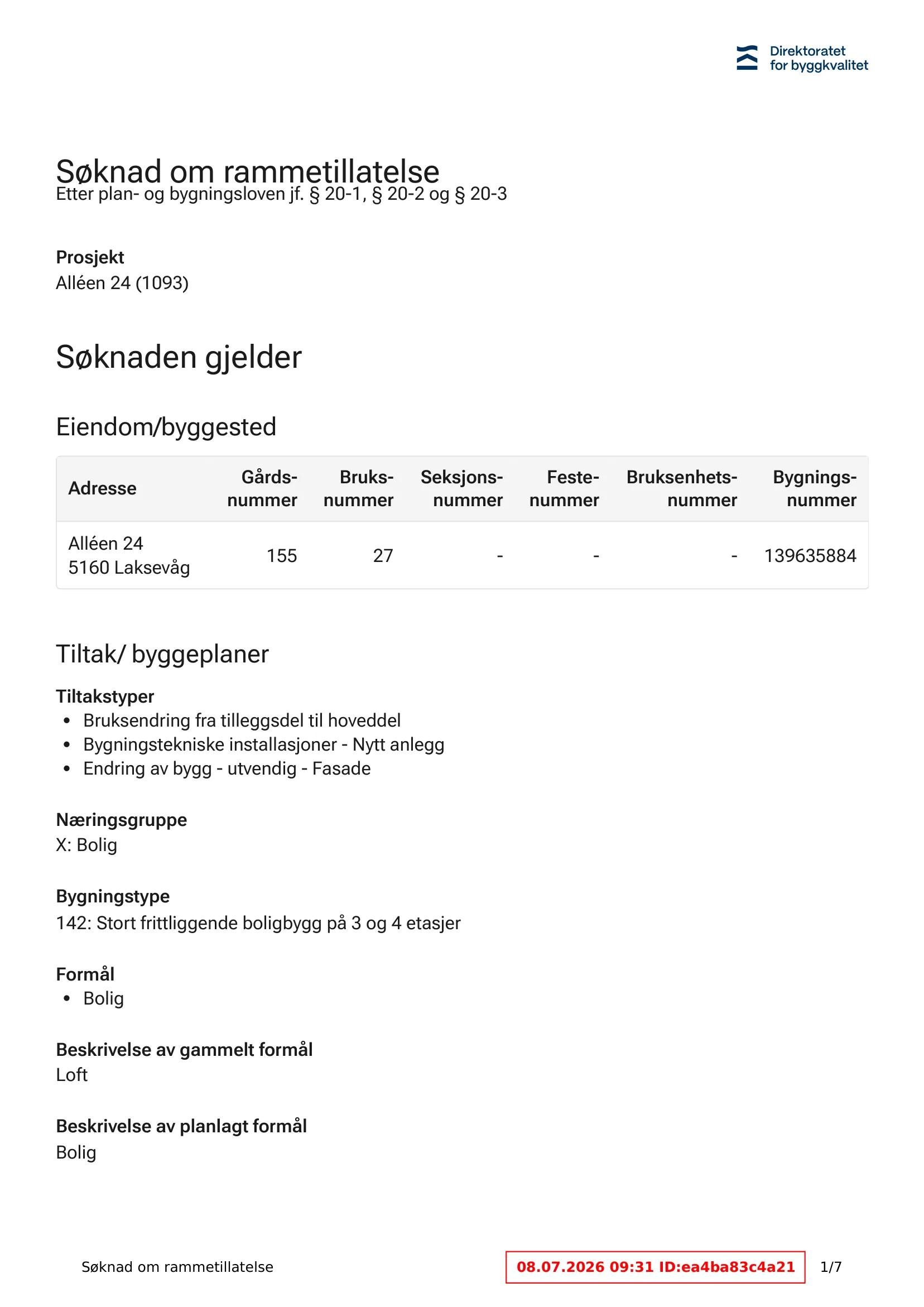 Søknad om rammetillatelse