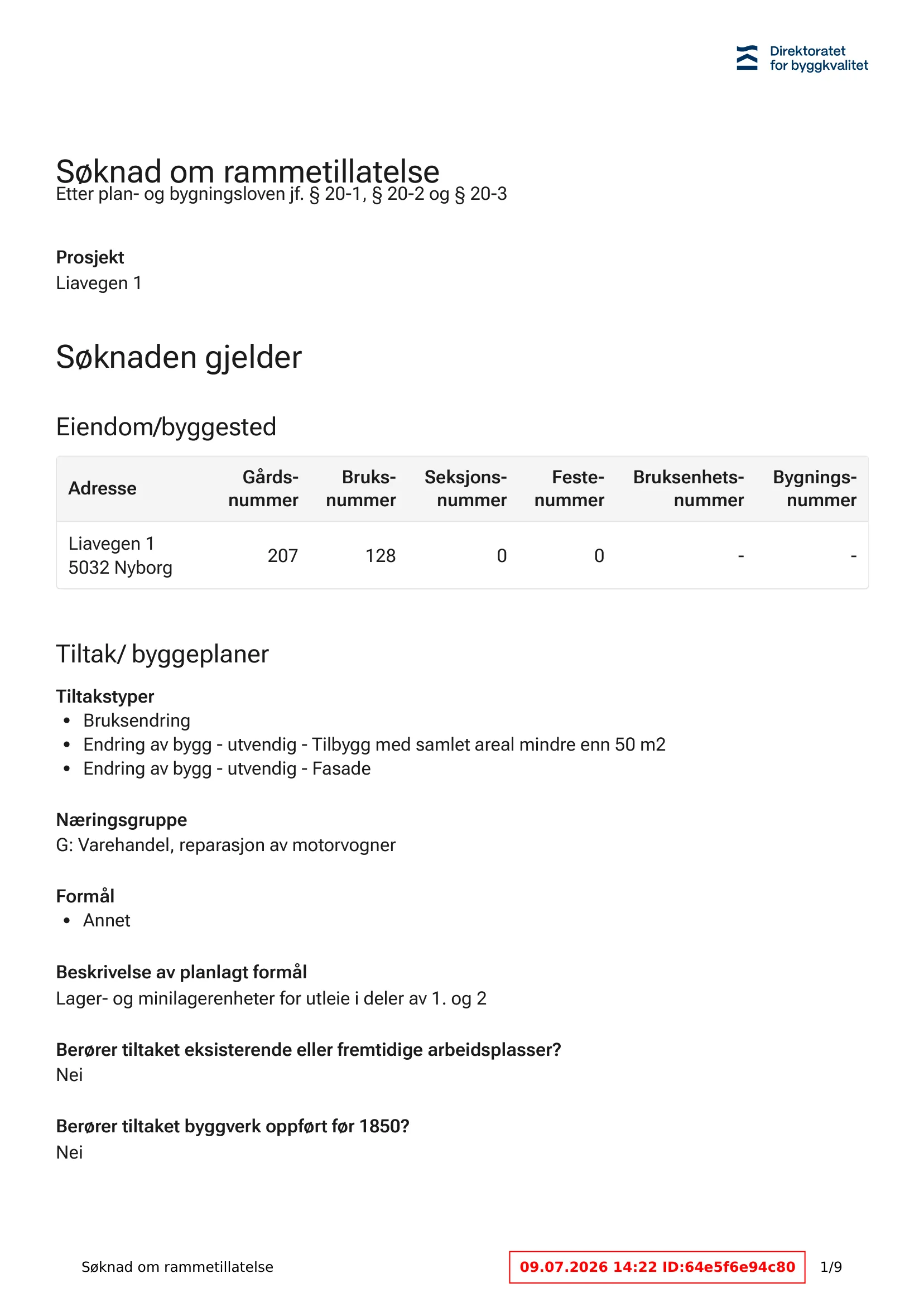 Søknad om rammetillatelse