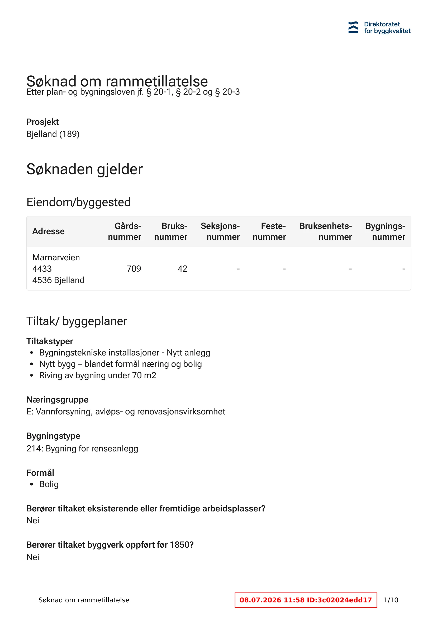 Søknad om rammetillatelse