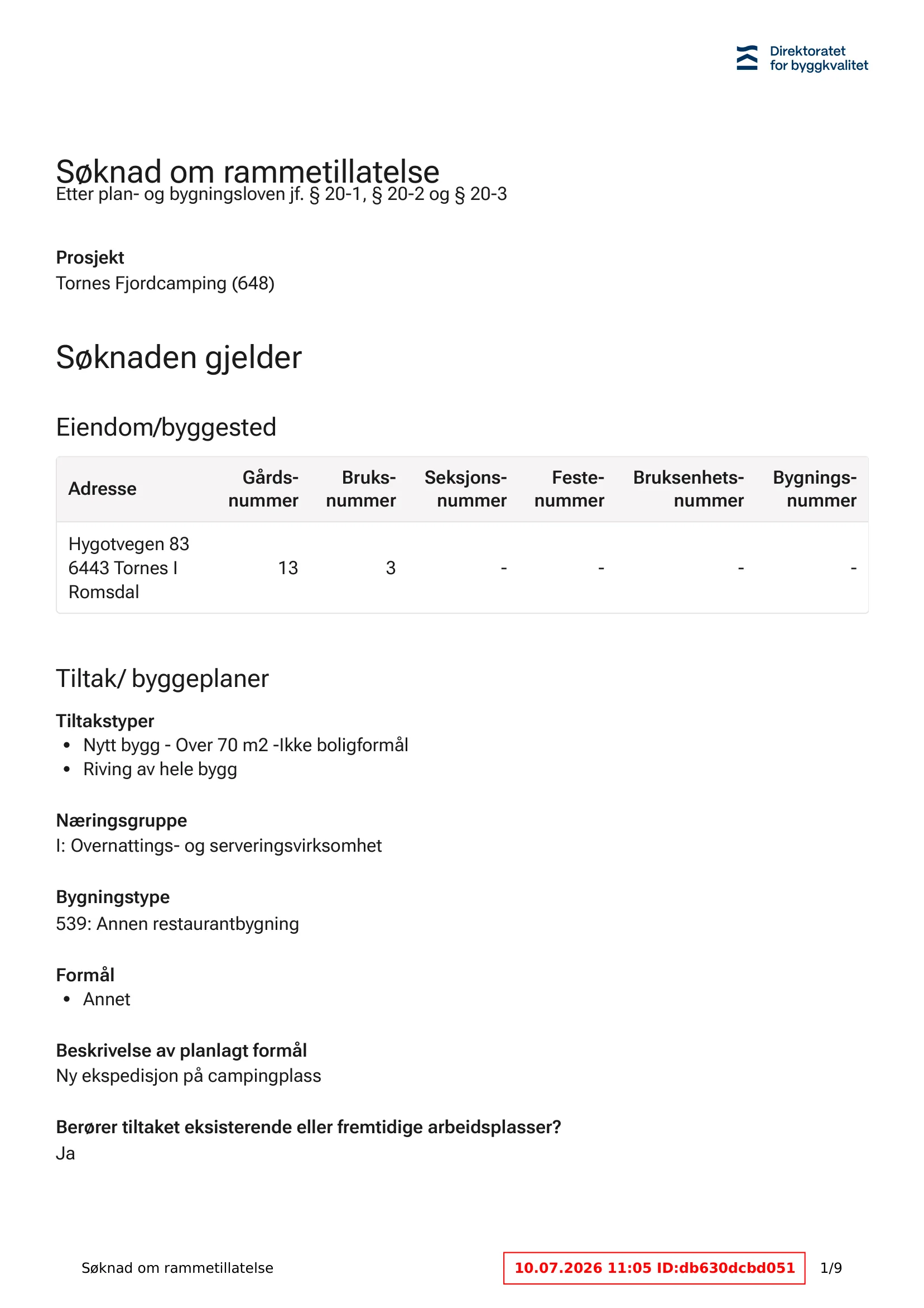 Søknad om rammetillatelse