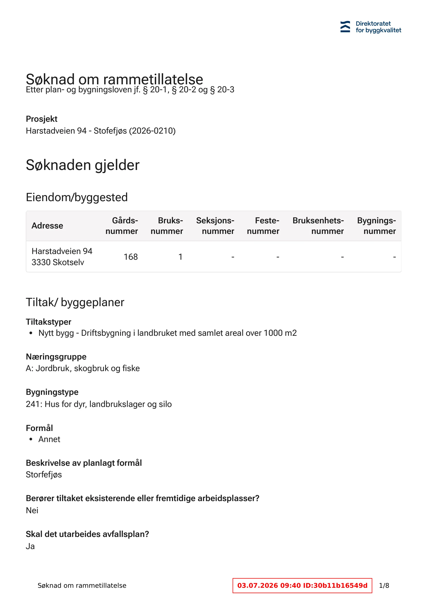 Søknad om rammetillatelse