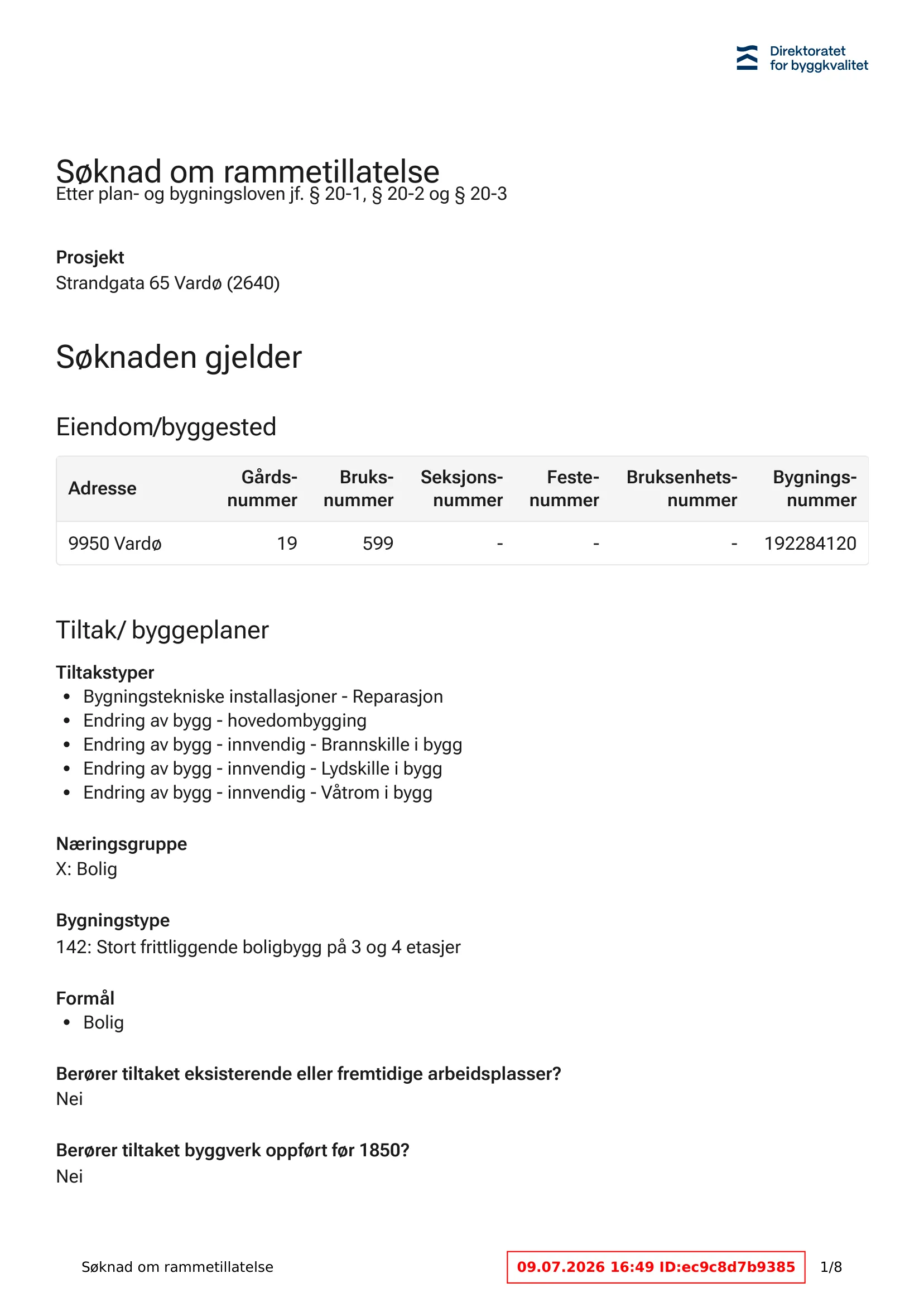 Søknad om rammetillatelse