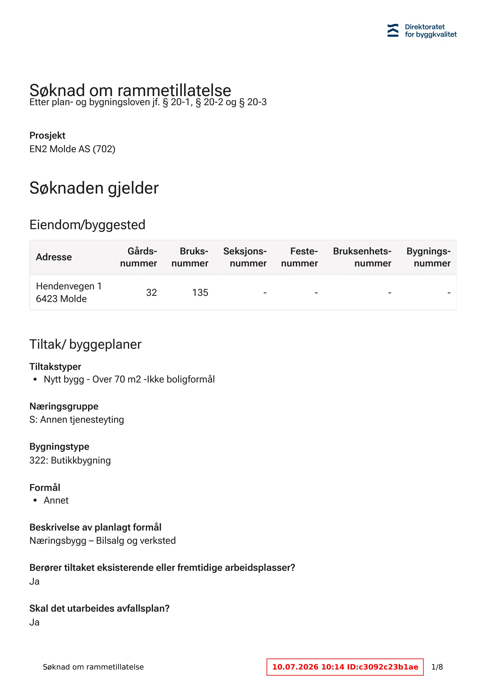 Søknad om rammetillatelse