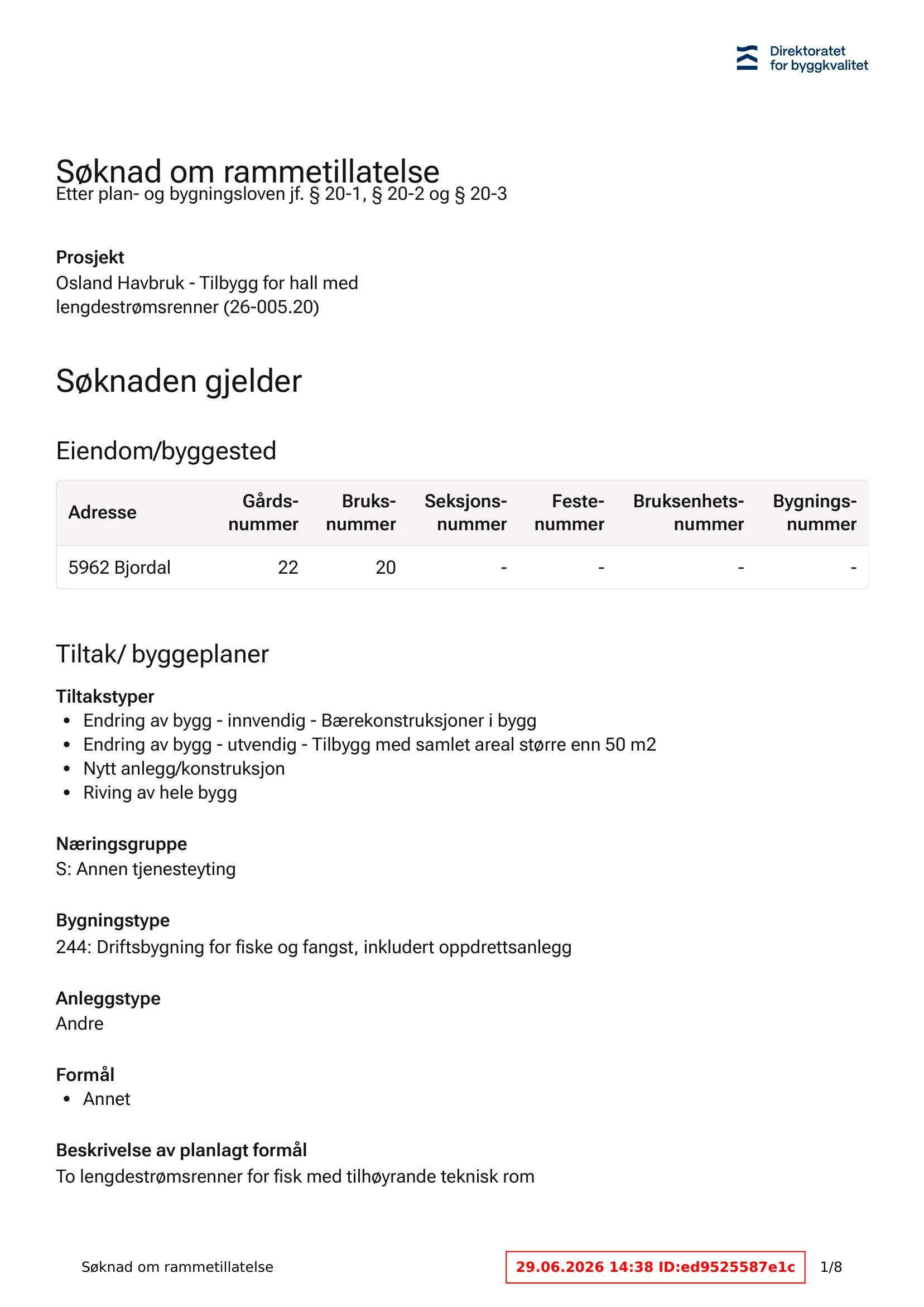 Søknad om rammetillatelse