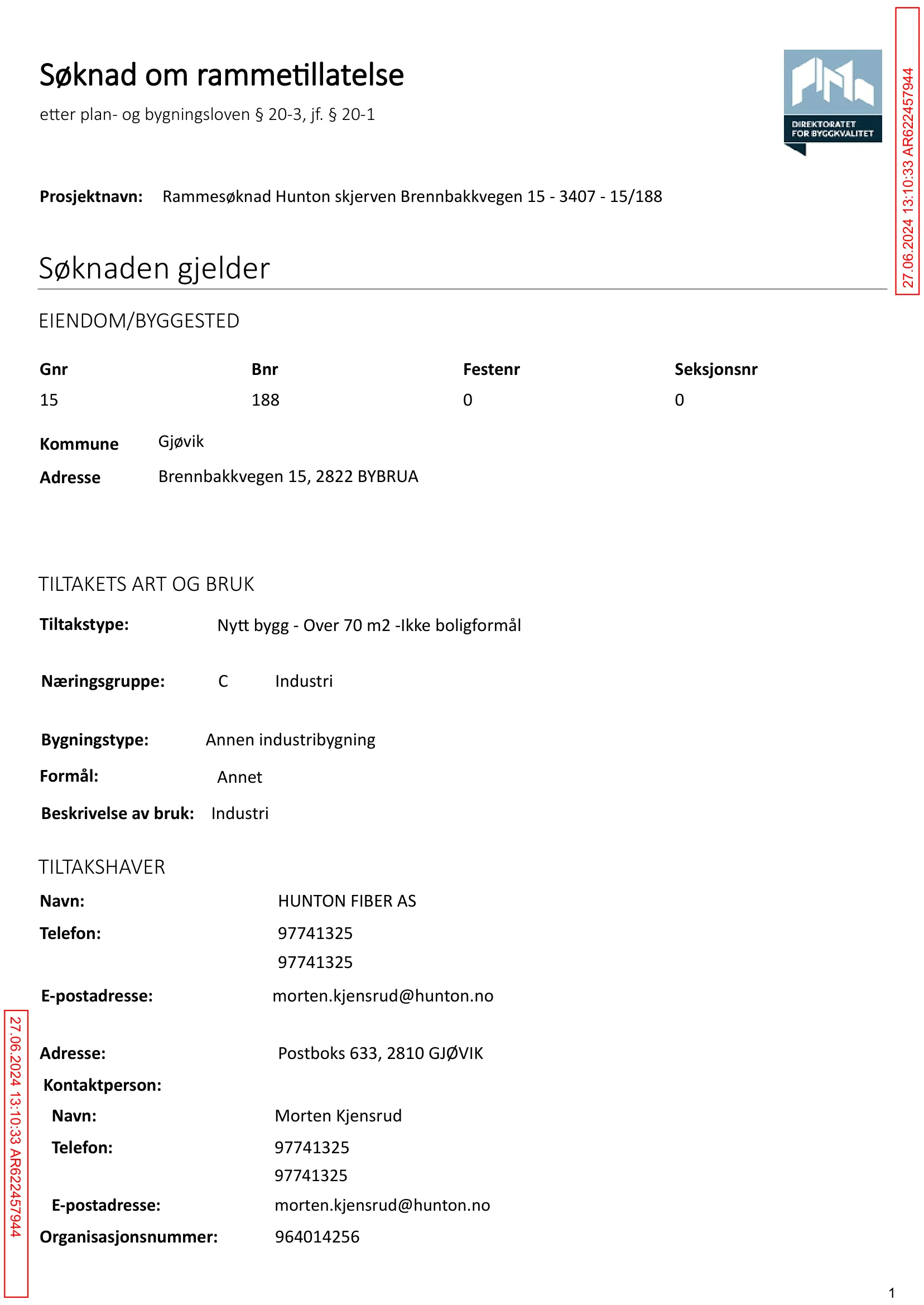 Søknad om rammetillatelse