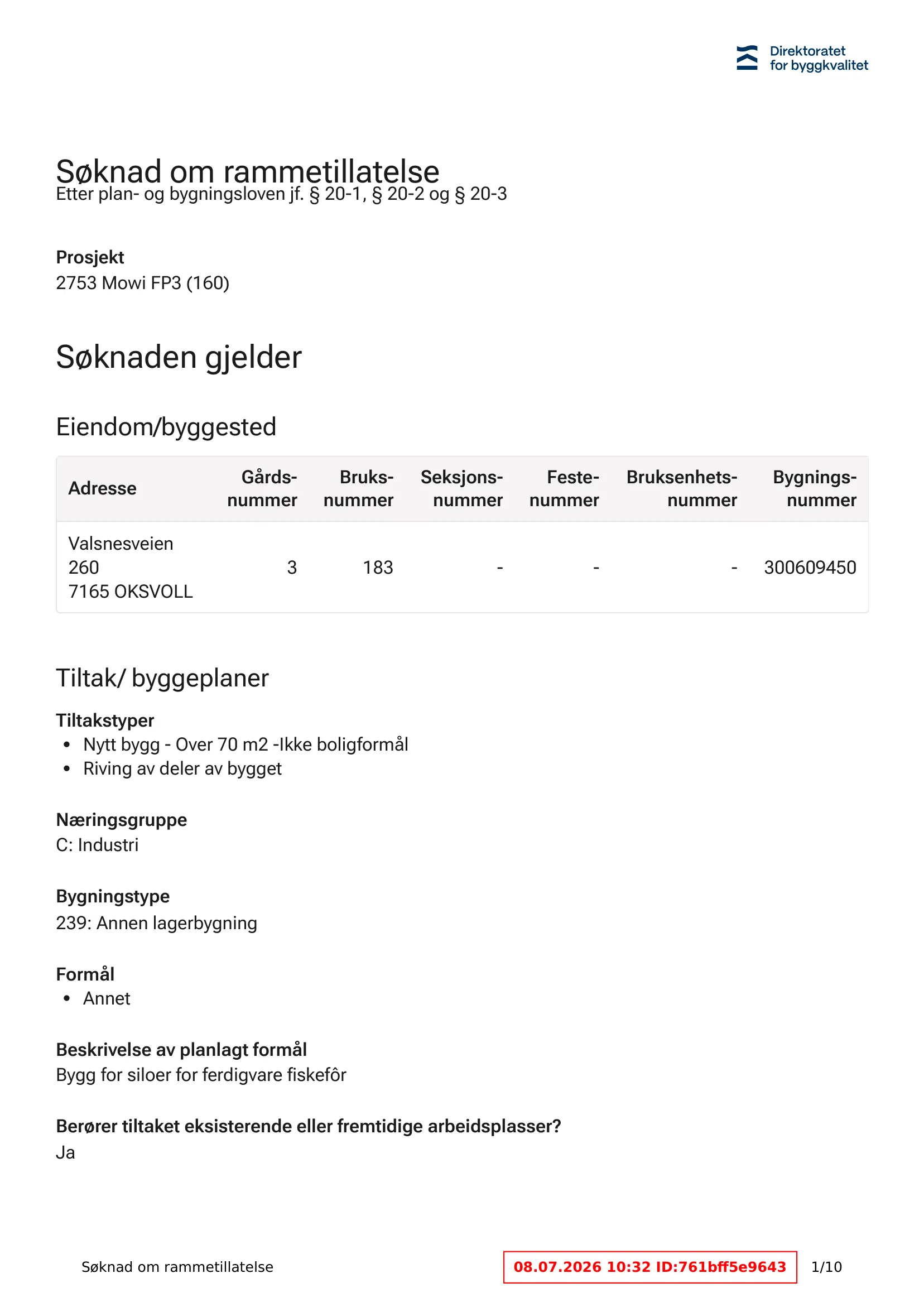 Søknad om rammetillatelse
