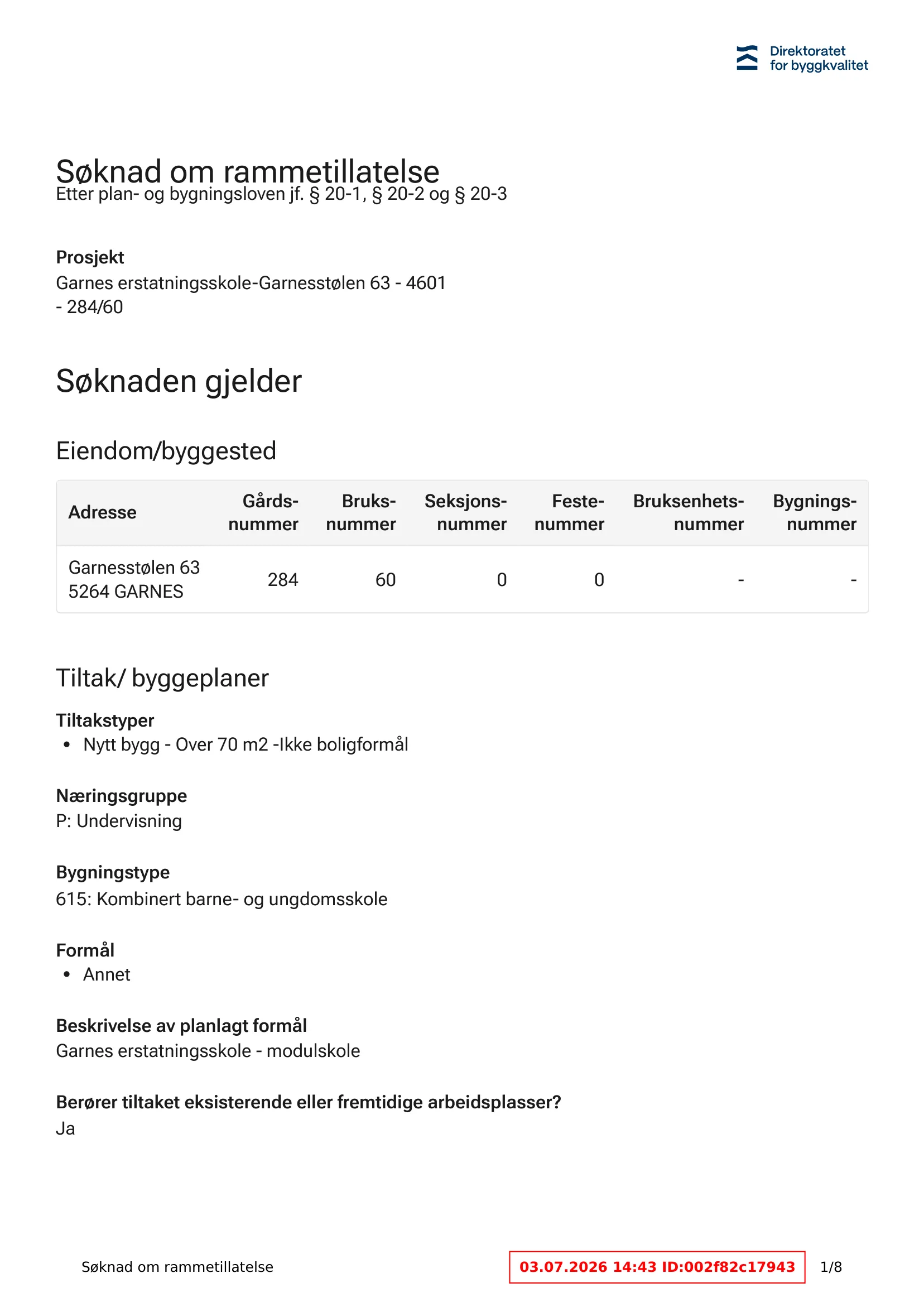 Søknad om rammetillatelse