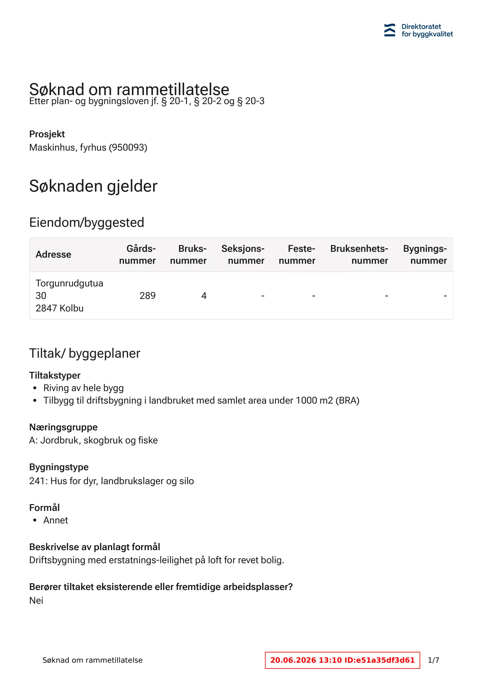 Søknad om rammetillatelse