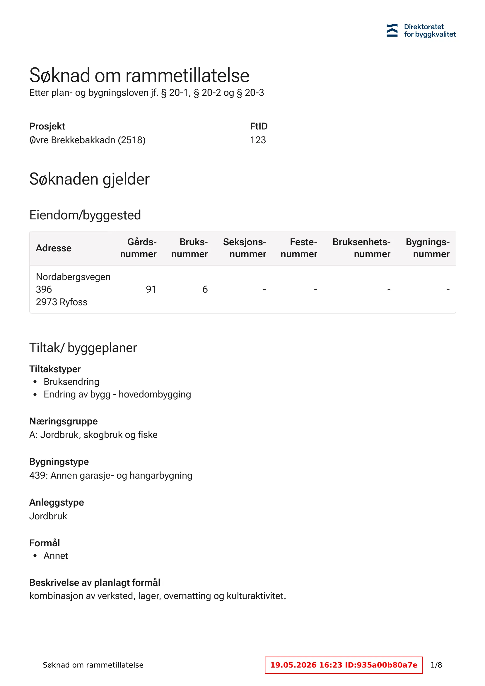 Søknad om rammetillatelse