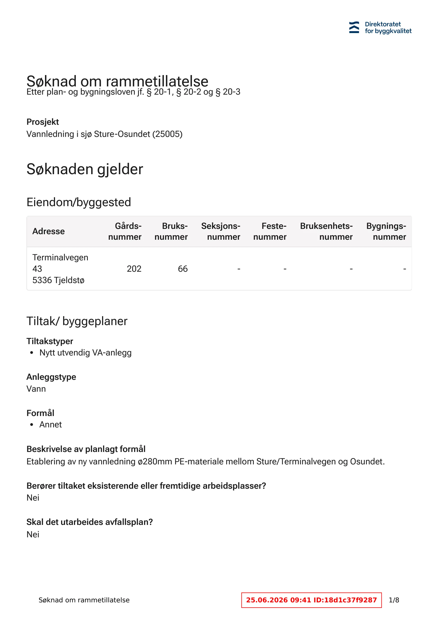 Søknad om rammetillatelse