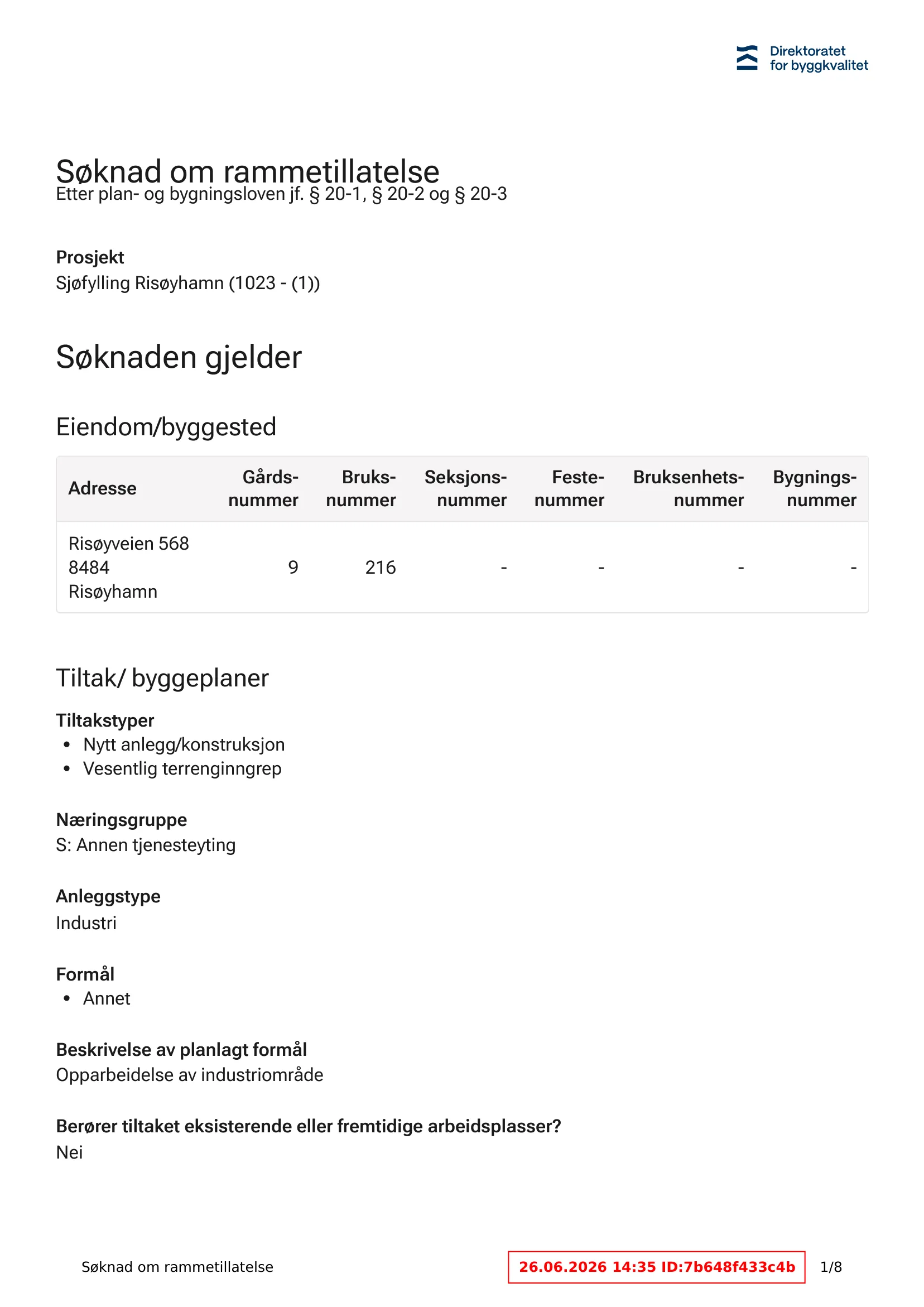 Søknad om rammetillatelse