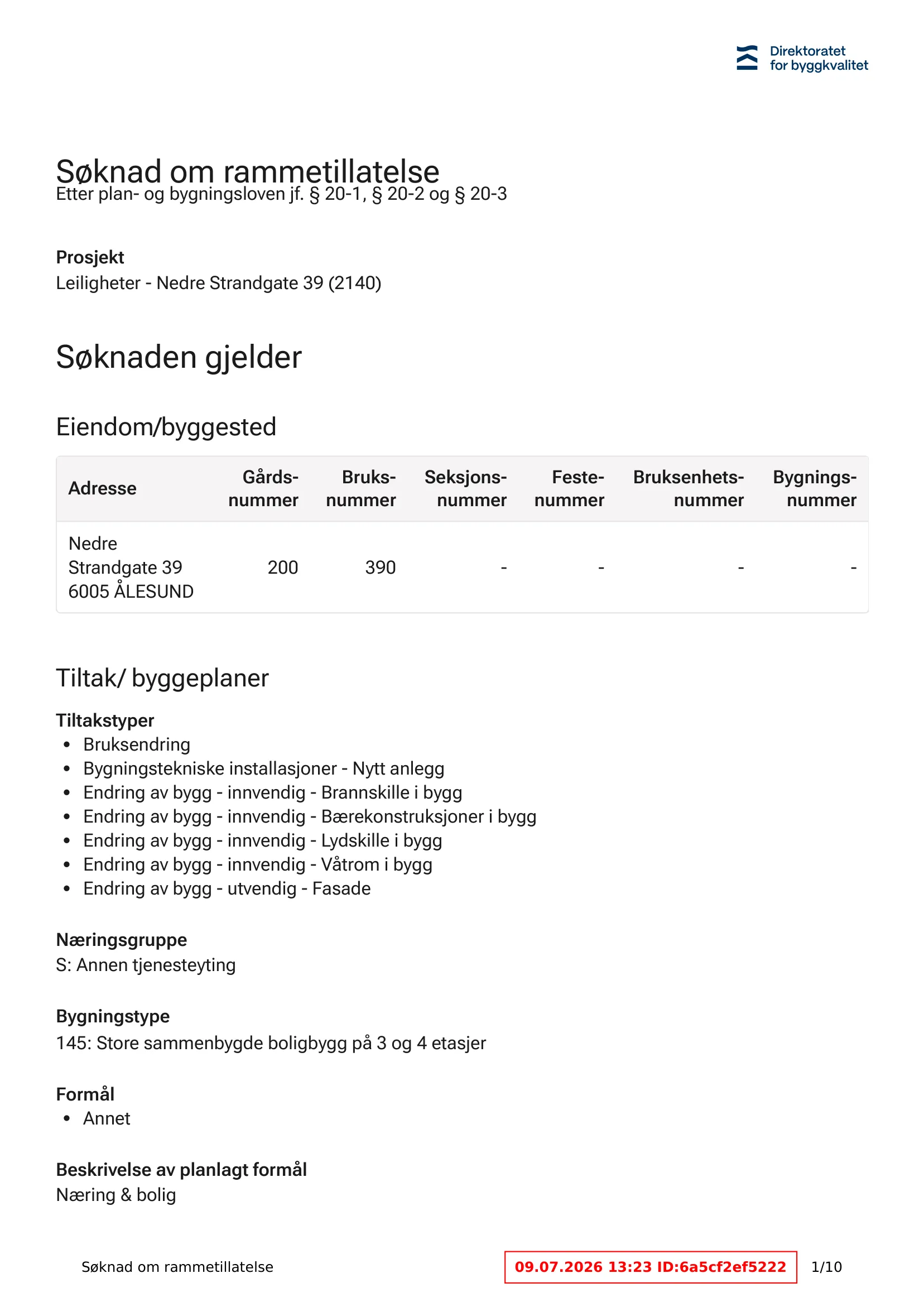 Søknad om rammetillatelse