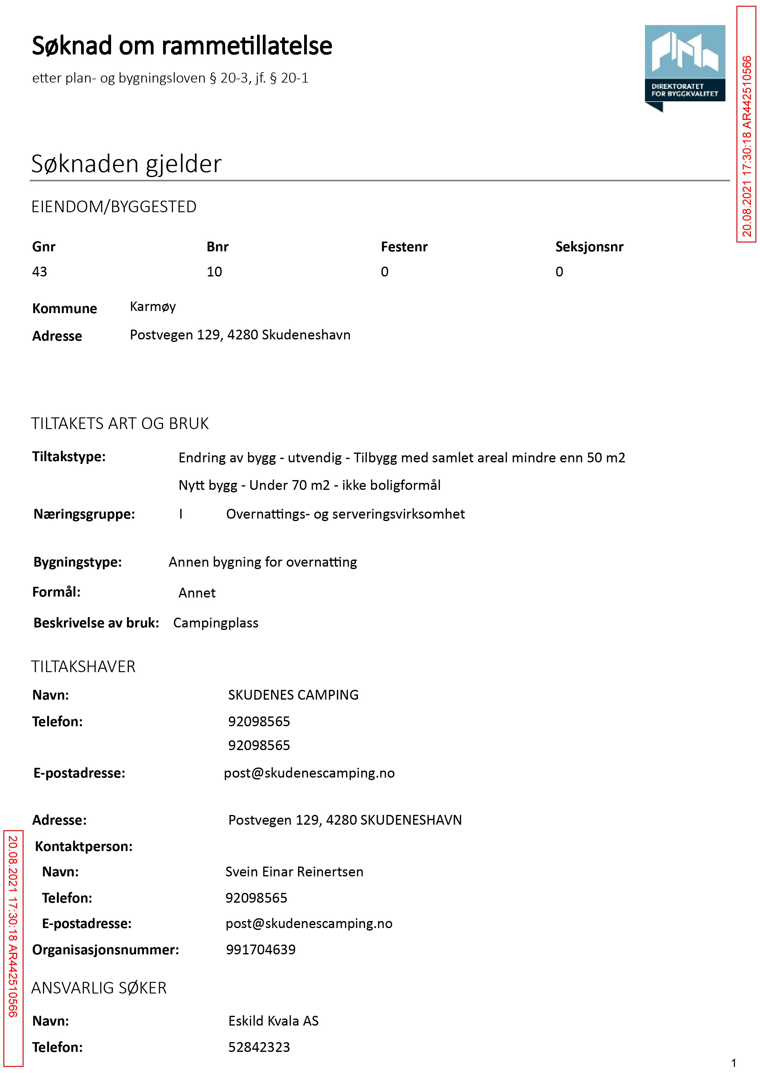 Søknad om rammetillatelse