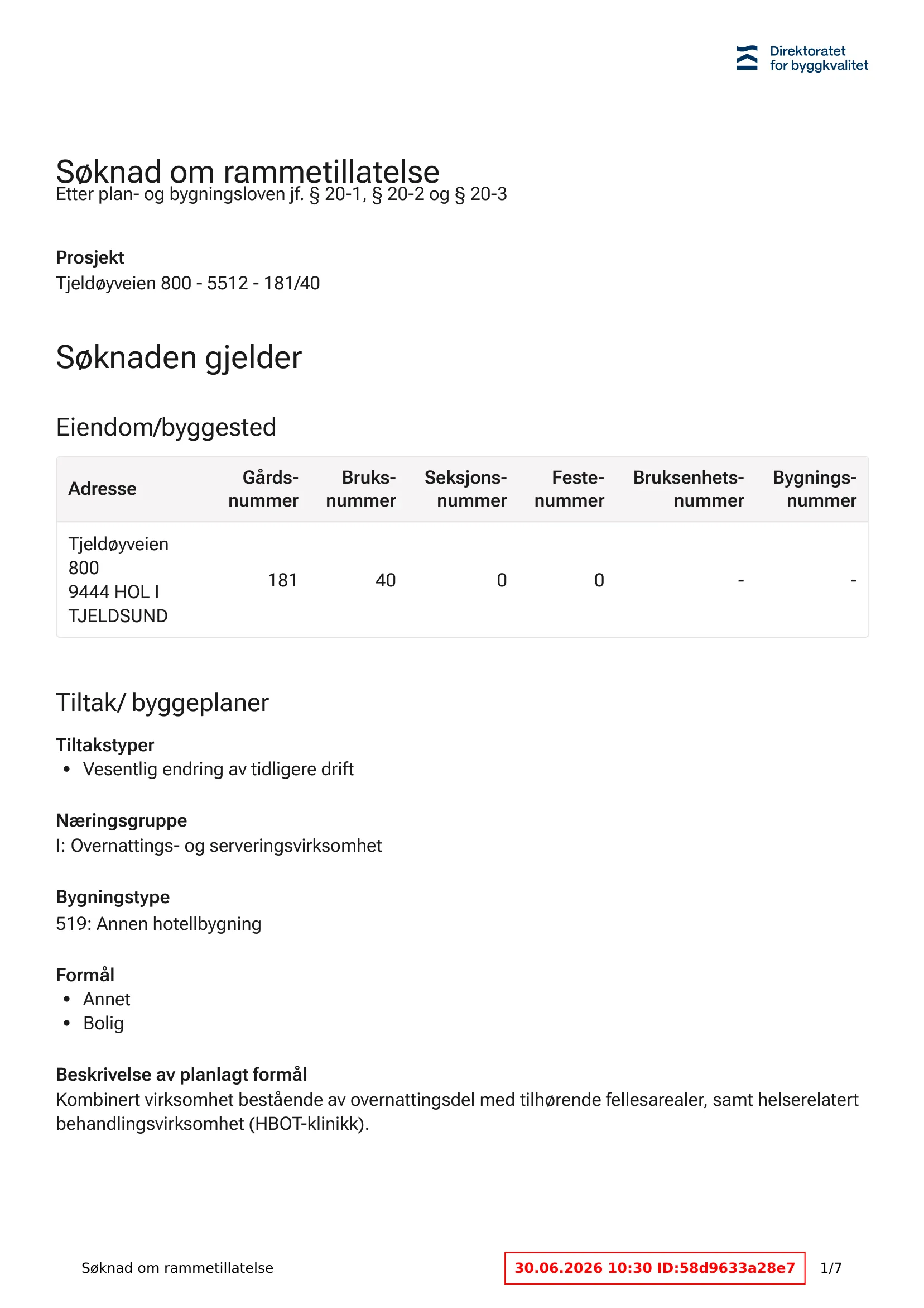 Søknad om rammetillatelse