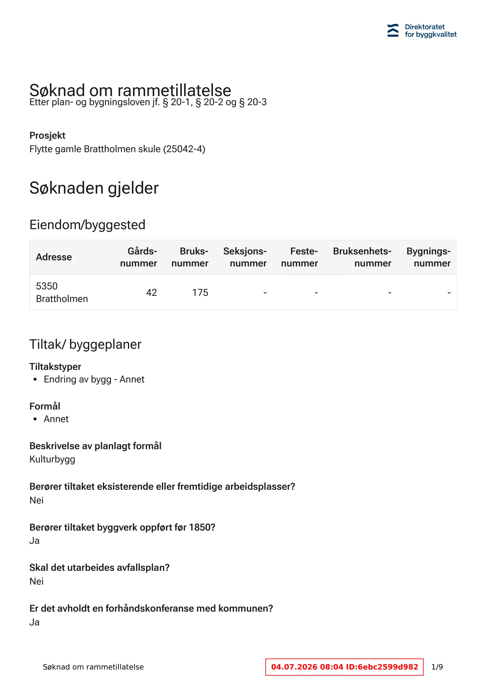 Søknad om rammetillatelse