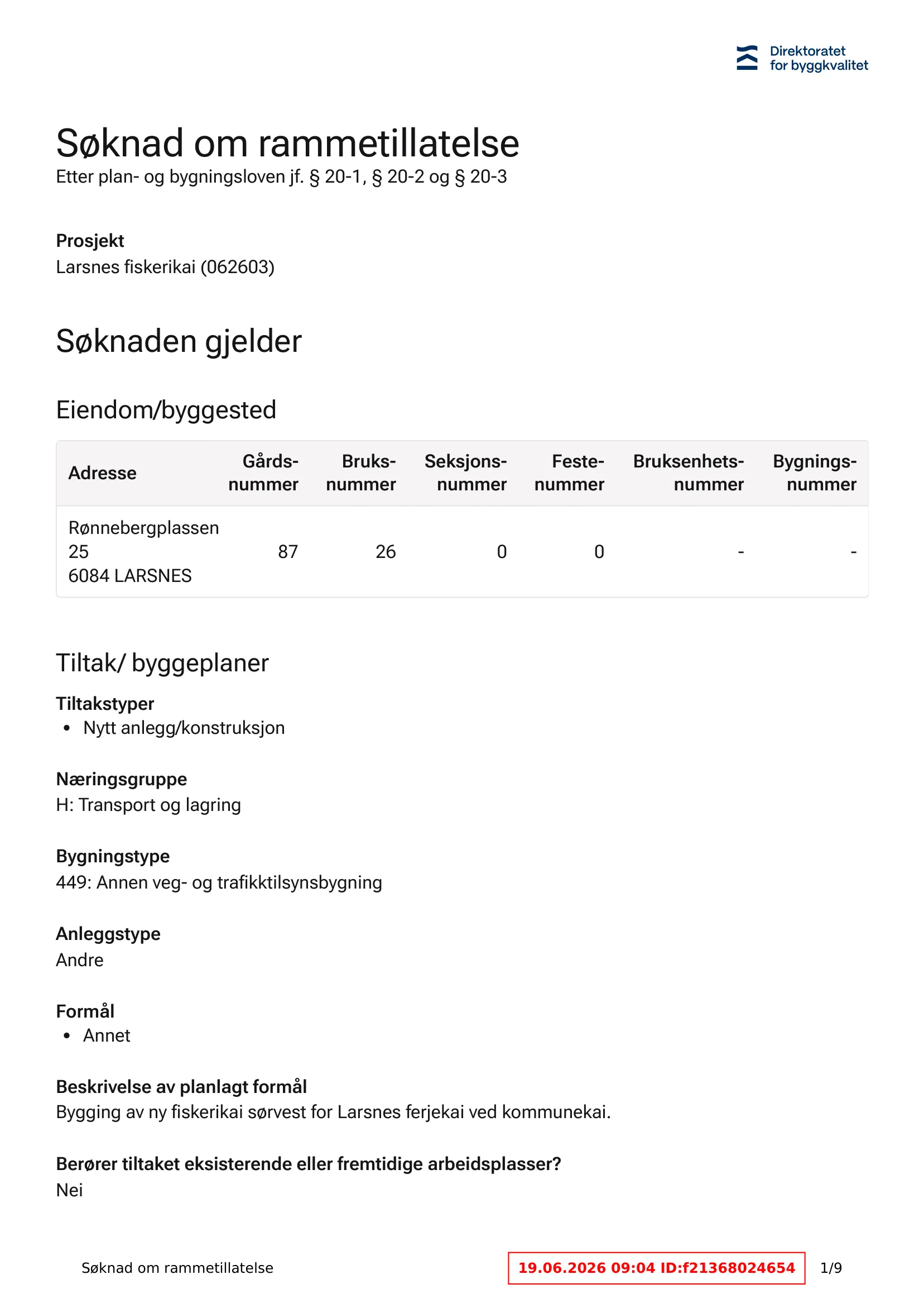 Søknad om rammetillatelse