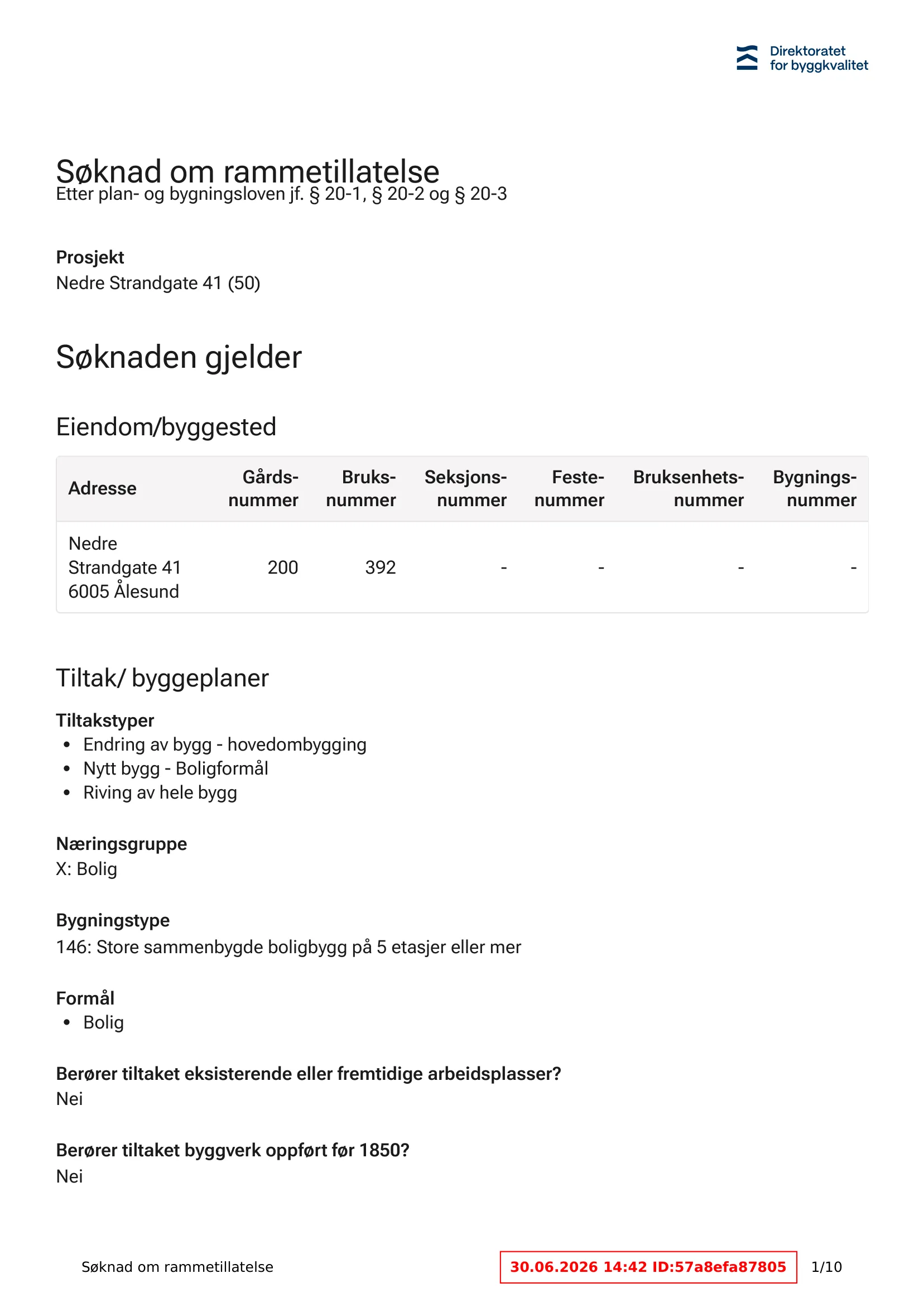 Søknad om rammetillatelse
