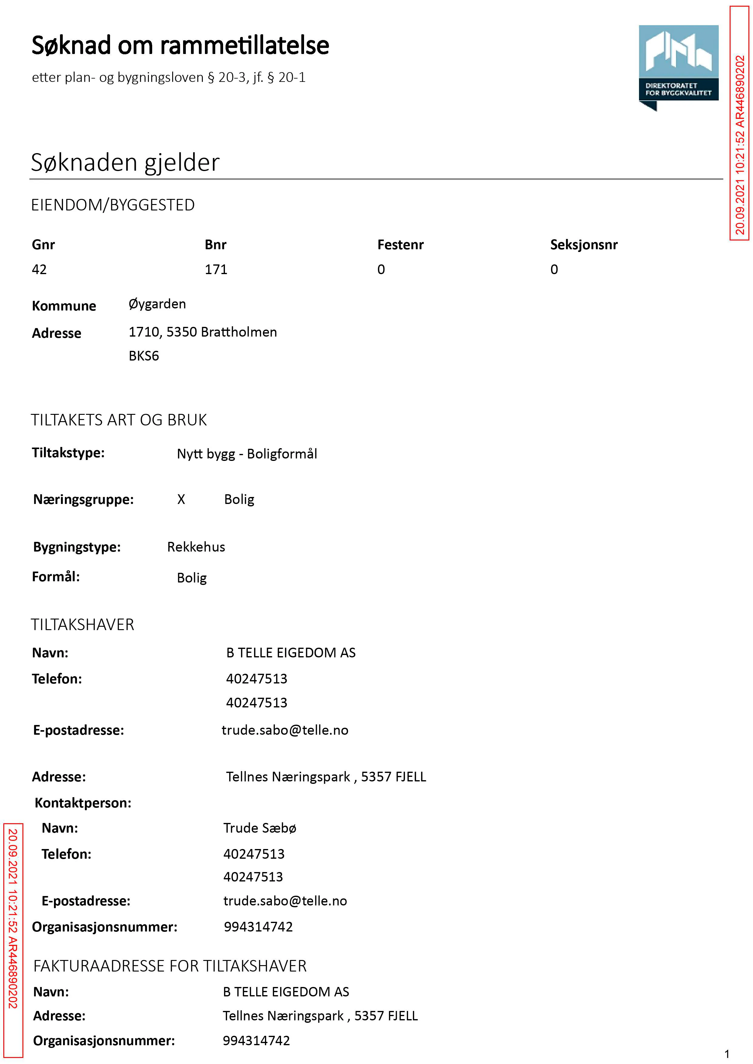 Søknad om rammetillatelse