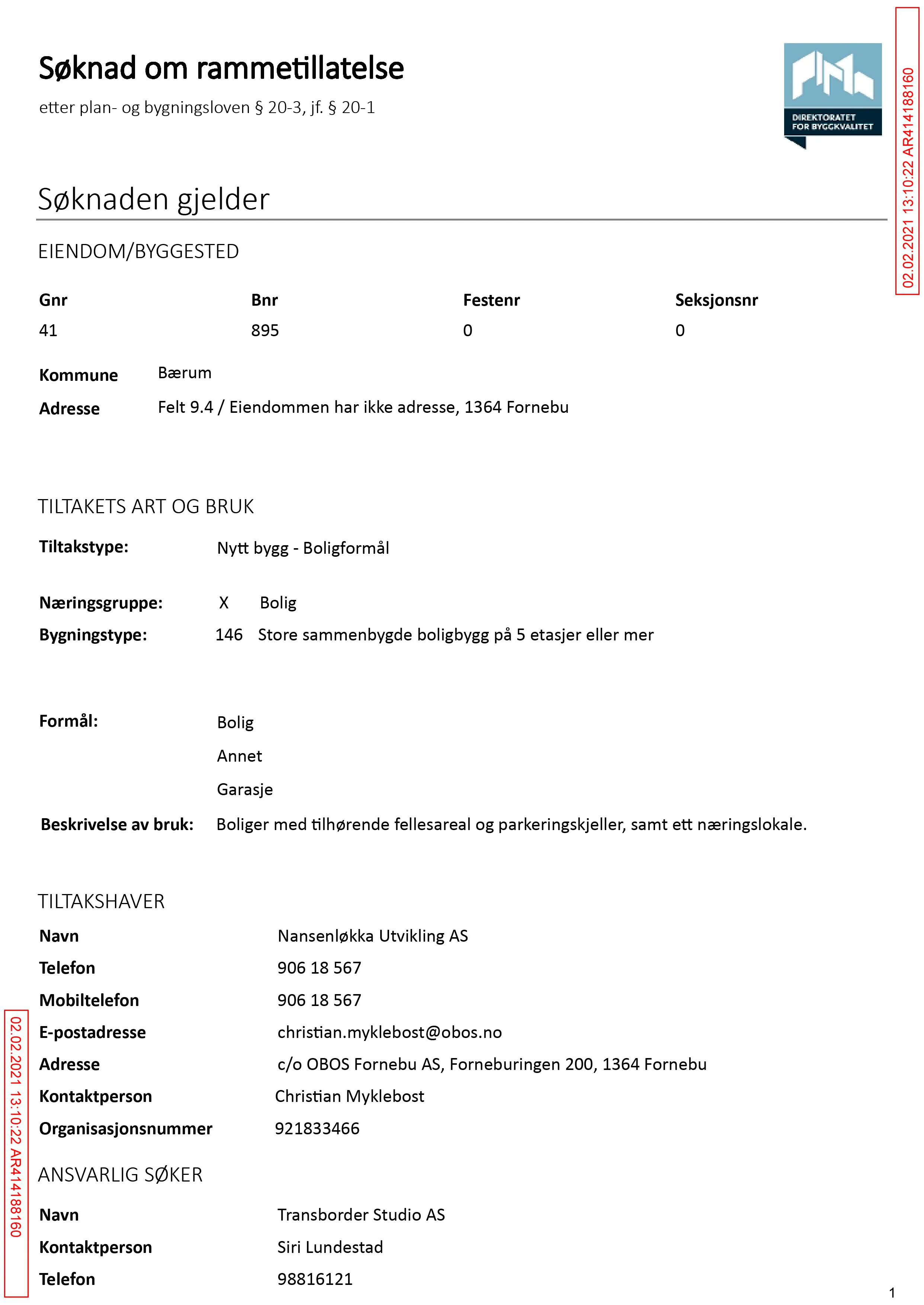 Søknad om rammetillatelse