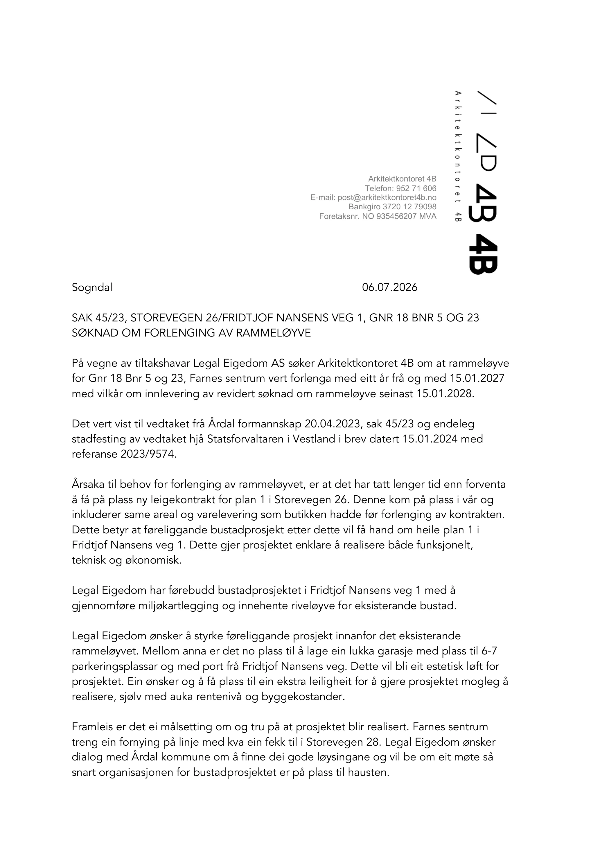 Søknad om rammetillatelse