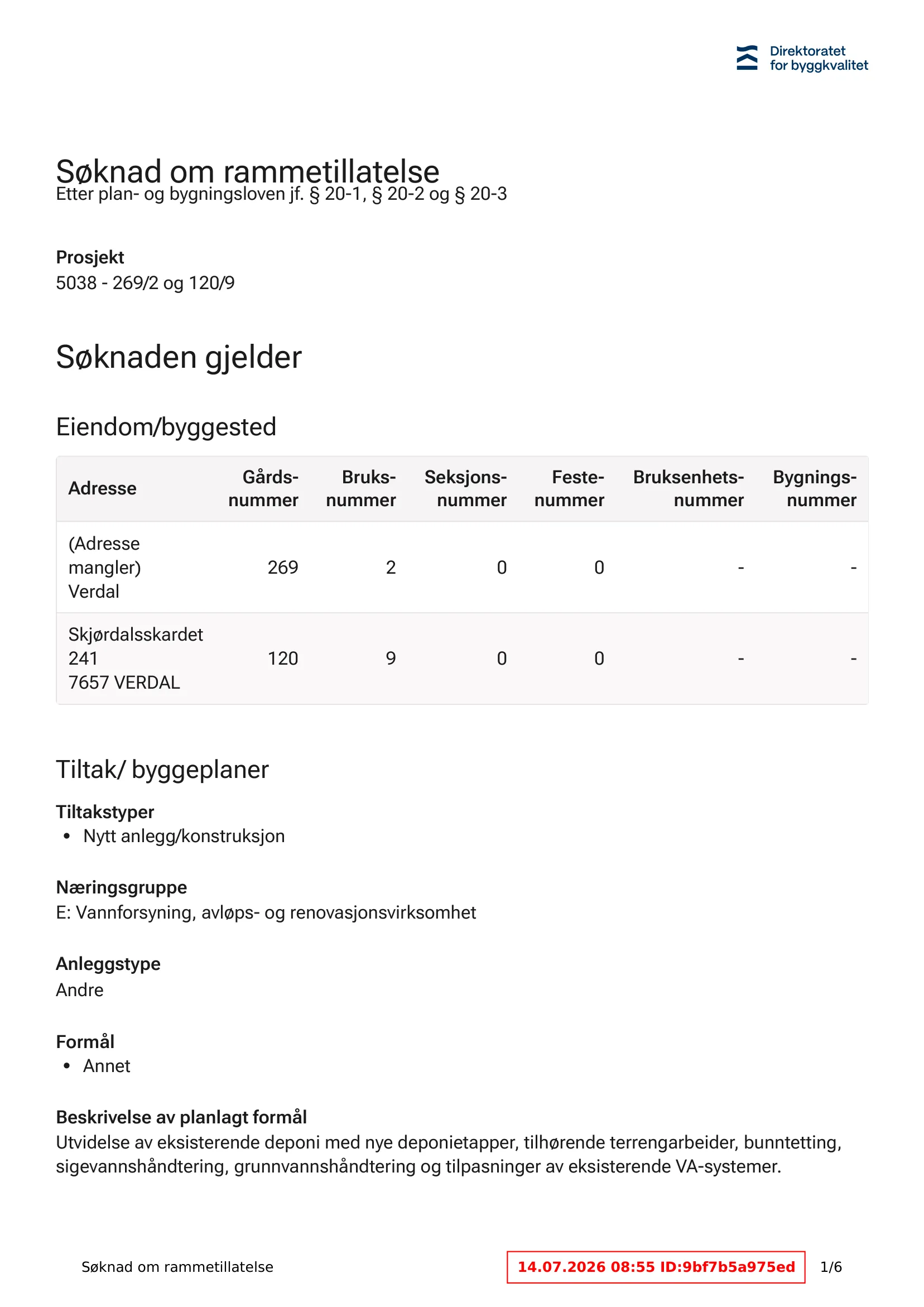 Søknad om rammetillatelse