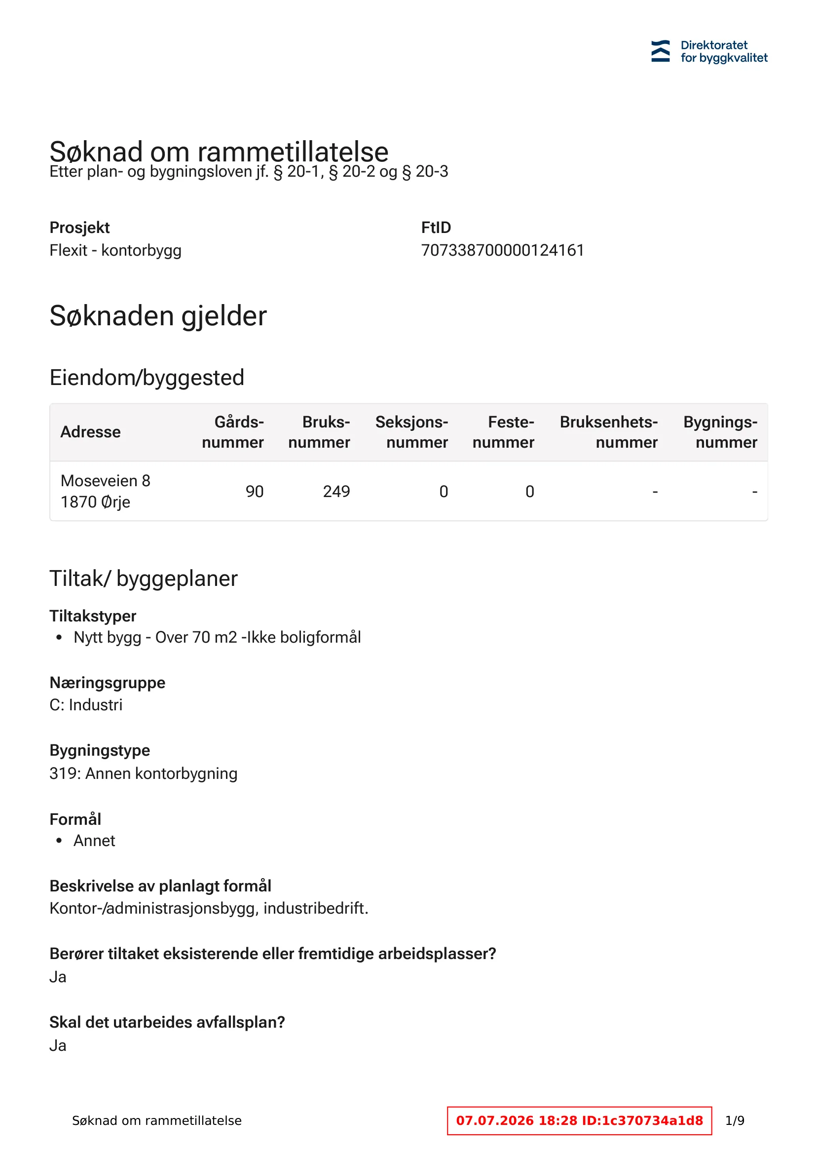 Søknad om rammetillatelse