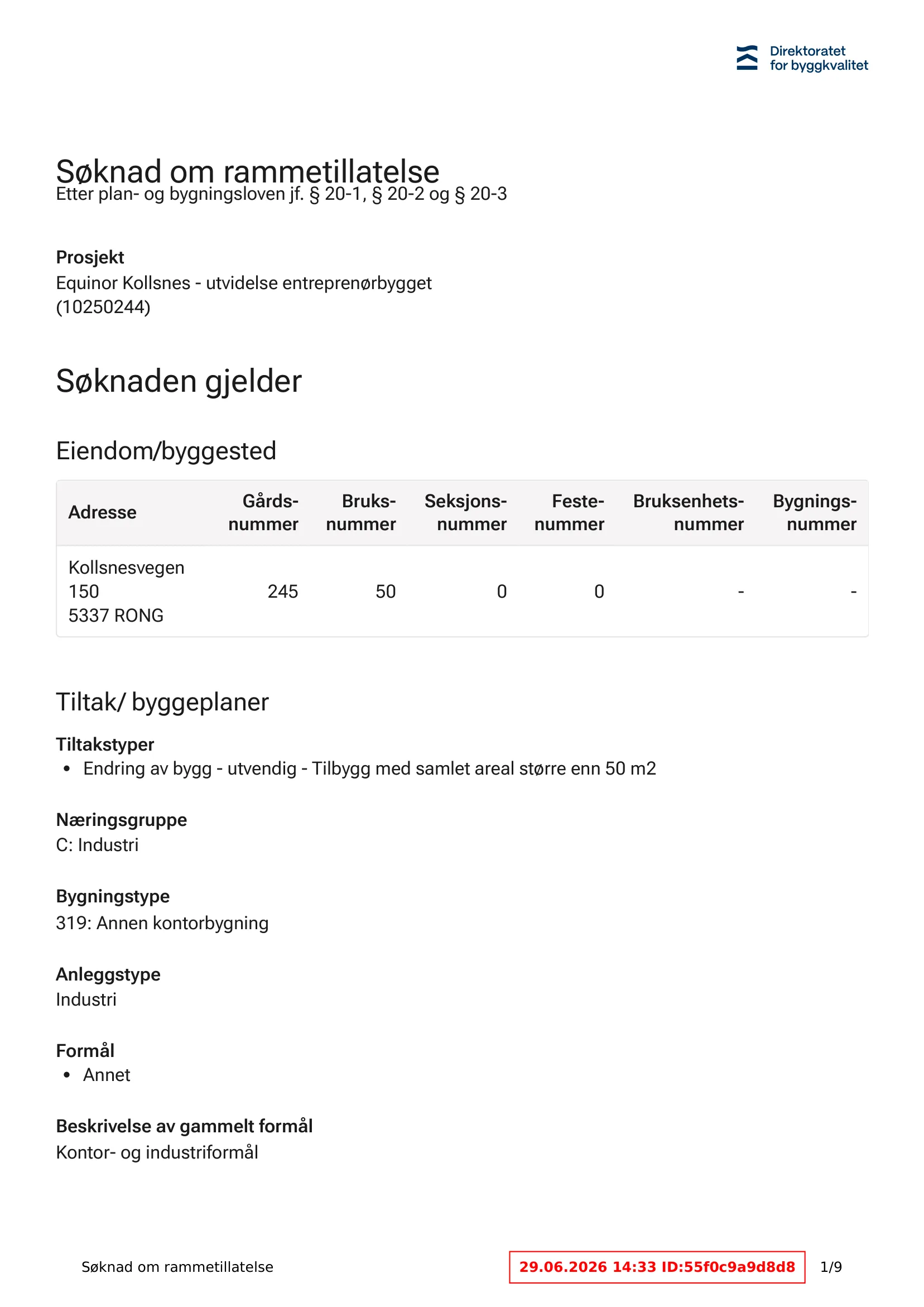 Søknad om rammetillatelse