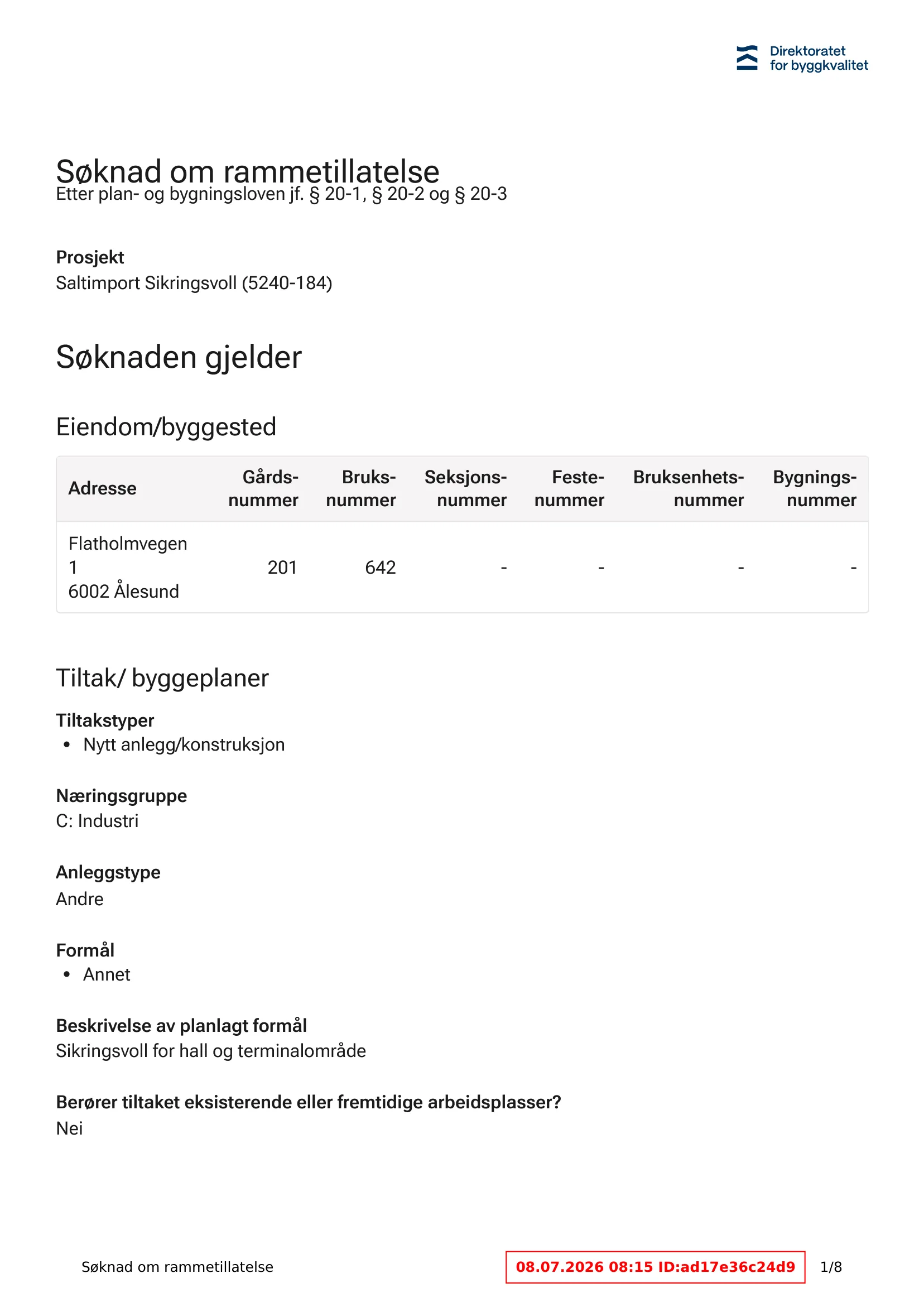 Søknad om rammetillatelse