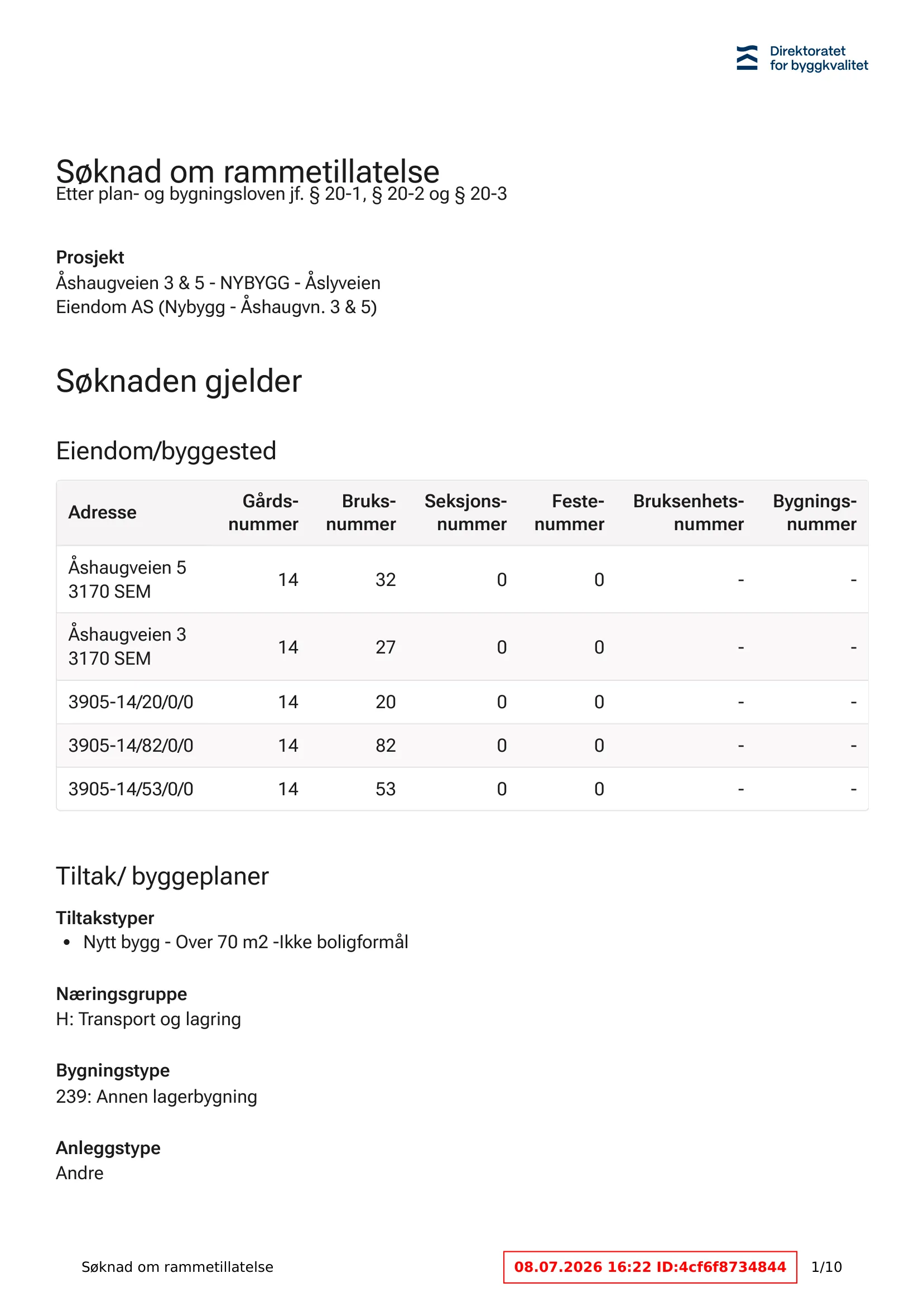 Søknad om rammetillatelse