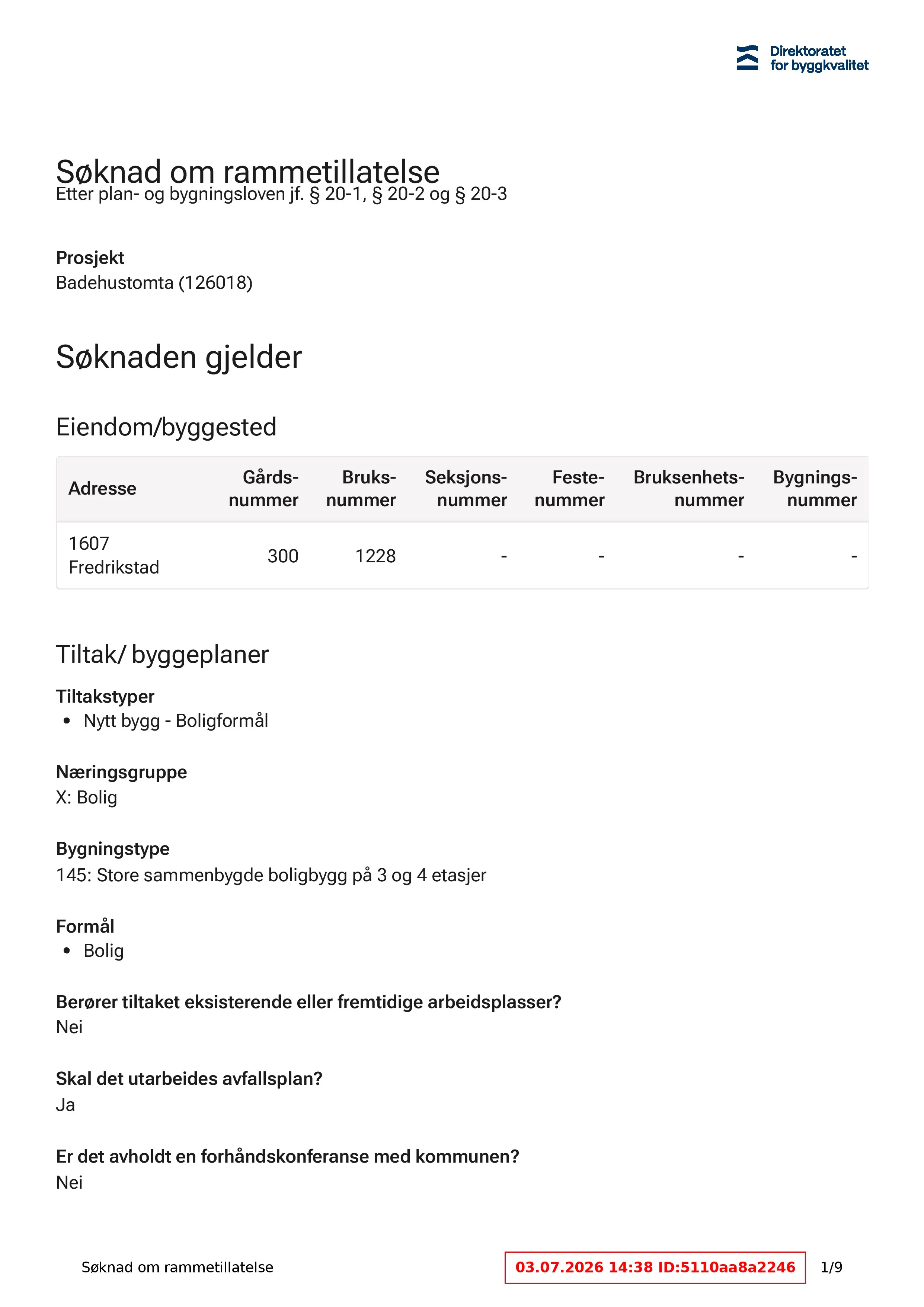 Søknad om rammetillatelse